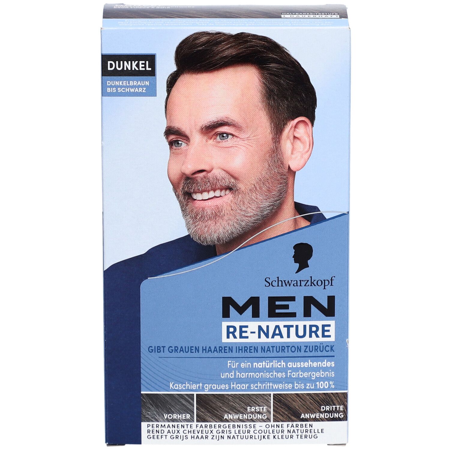 Schwarzkopf Re-Nature coloration homme brun foncé à noir