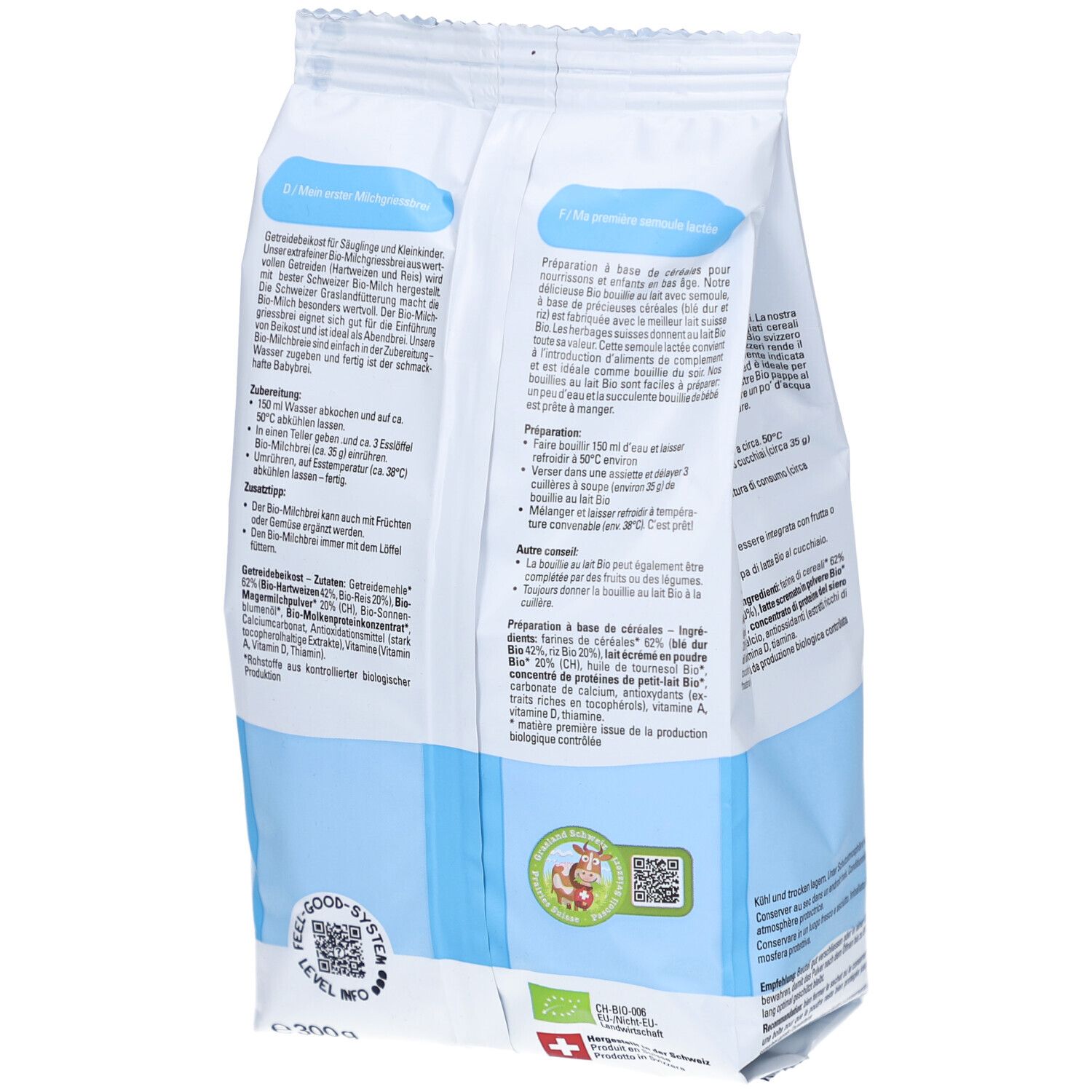 Emballage de lait infantile, avec instructions et sceaux.