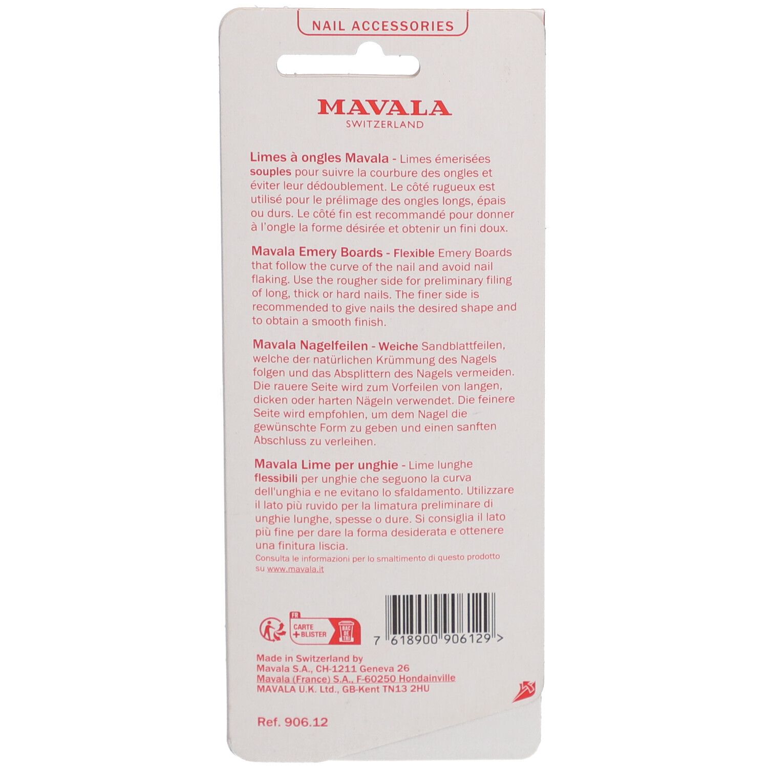 Dos de l'emballage avec informations sur le produit et la marque.