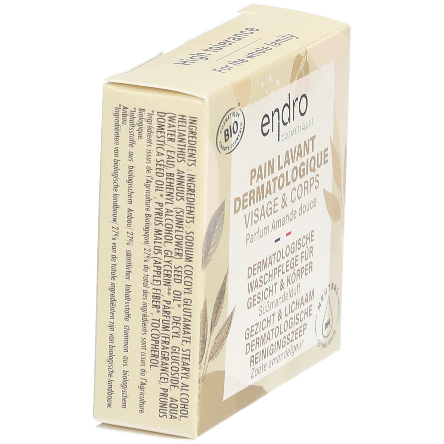 ENDRO Pain Lavant Dermatologique Visage & Corps Parfum Amande Douce