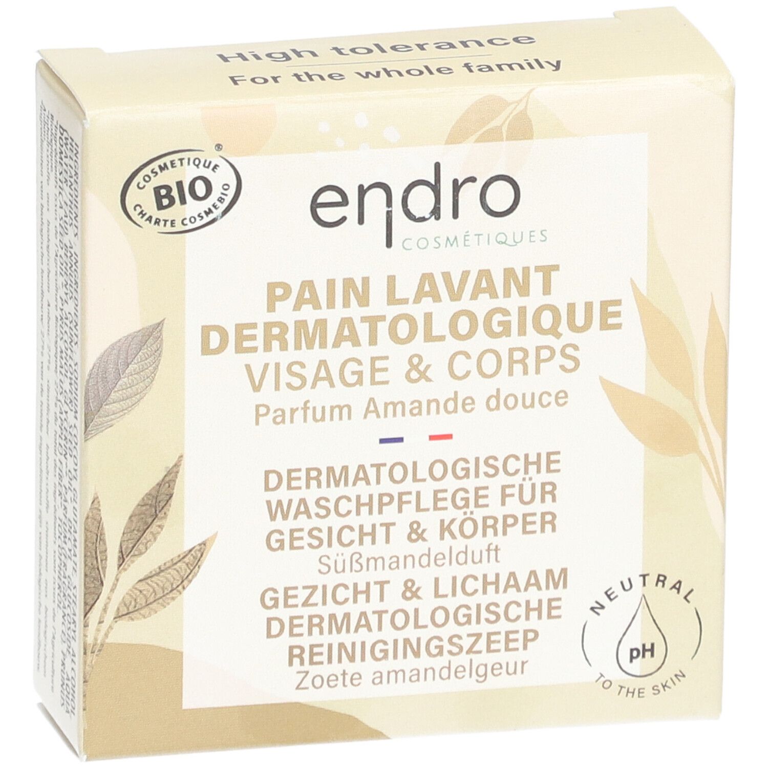 ENDRO Pain Lavant Dermatologique Visage & Corps Parfum Amande Douce
