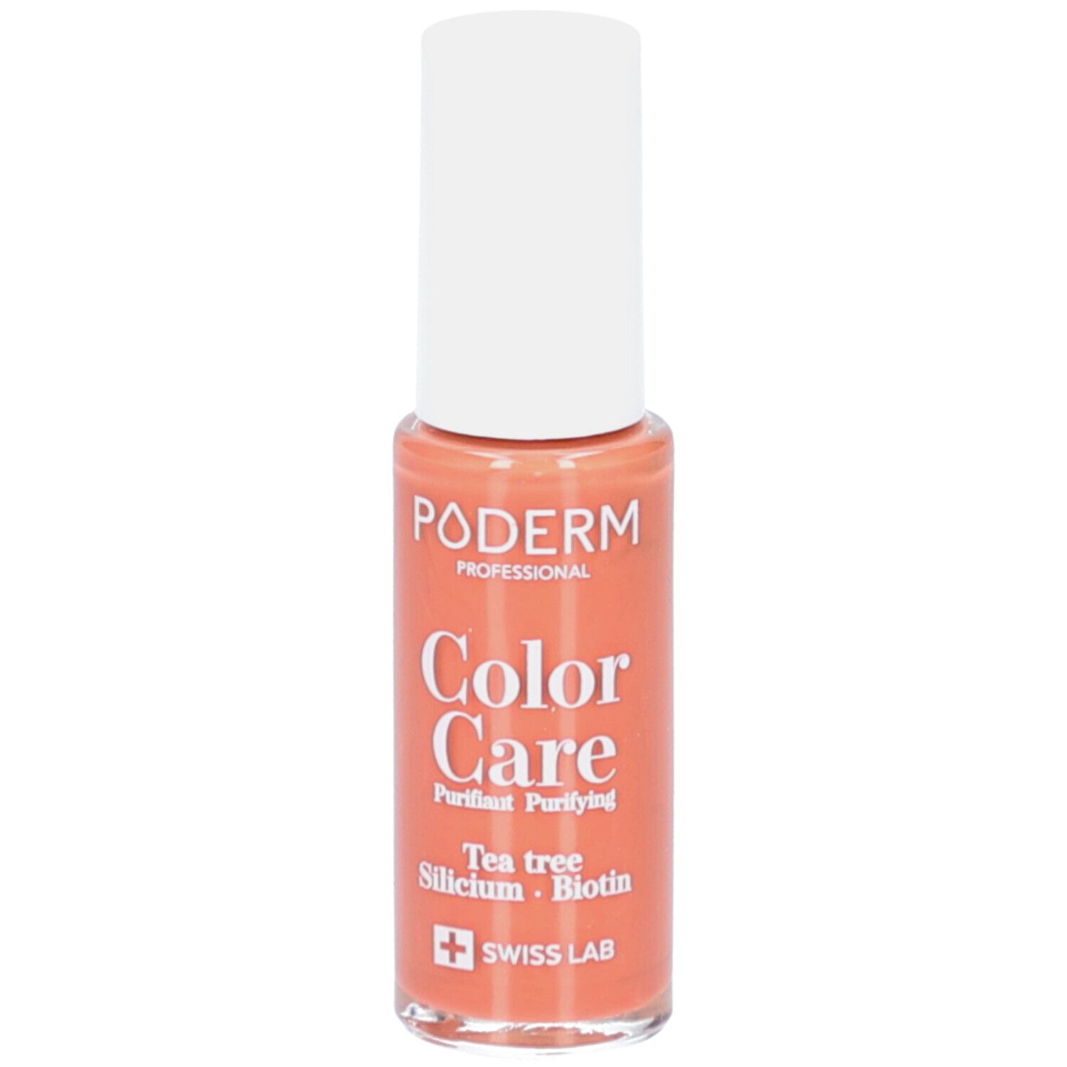 Flacon Poderm Color Care avec arbre à thé, silicium, biotine. Swiss Lab.