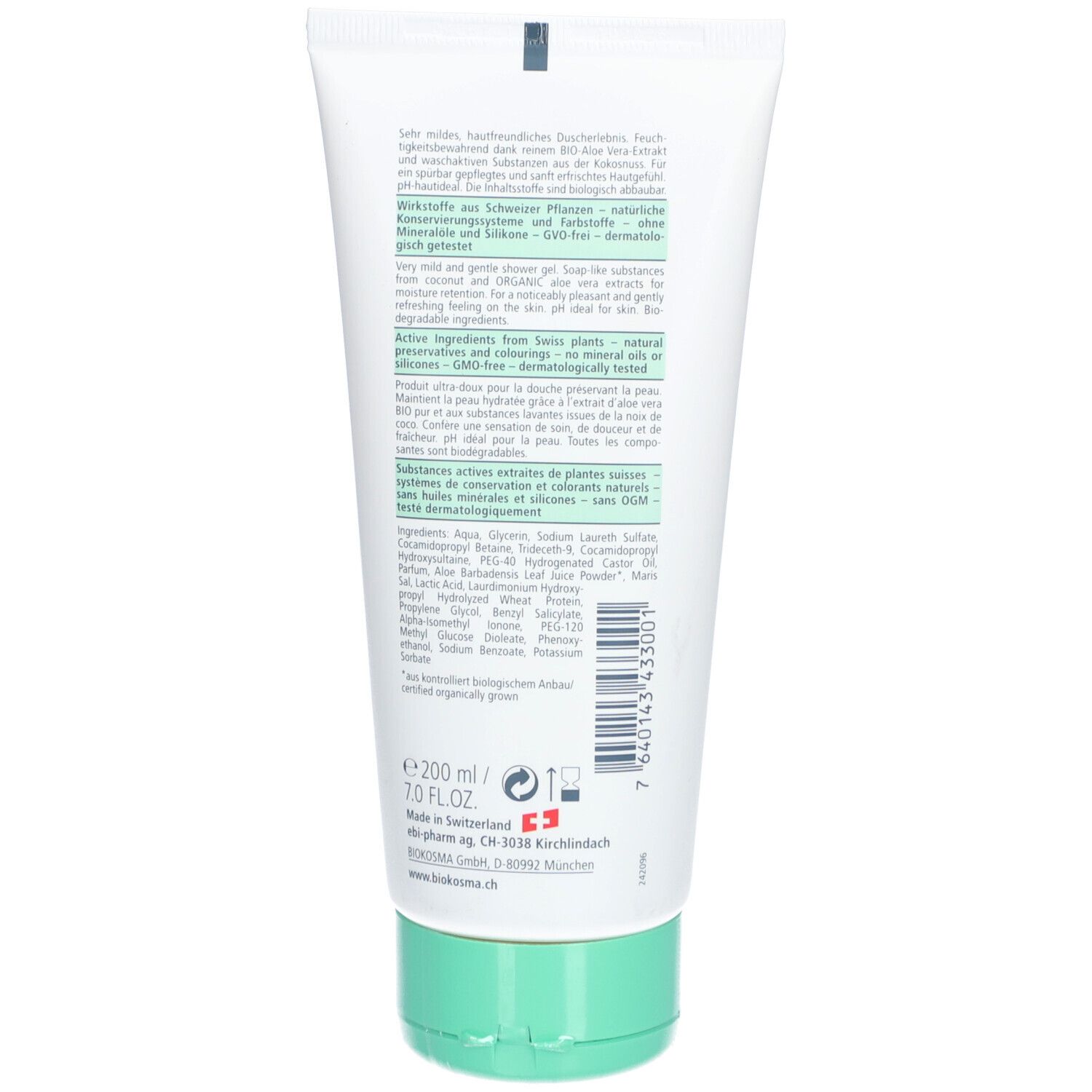 BIOKOSMA Gel Douche Aloe Vera bio
