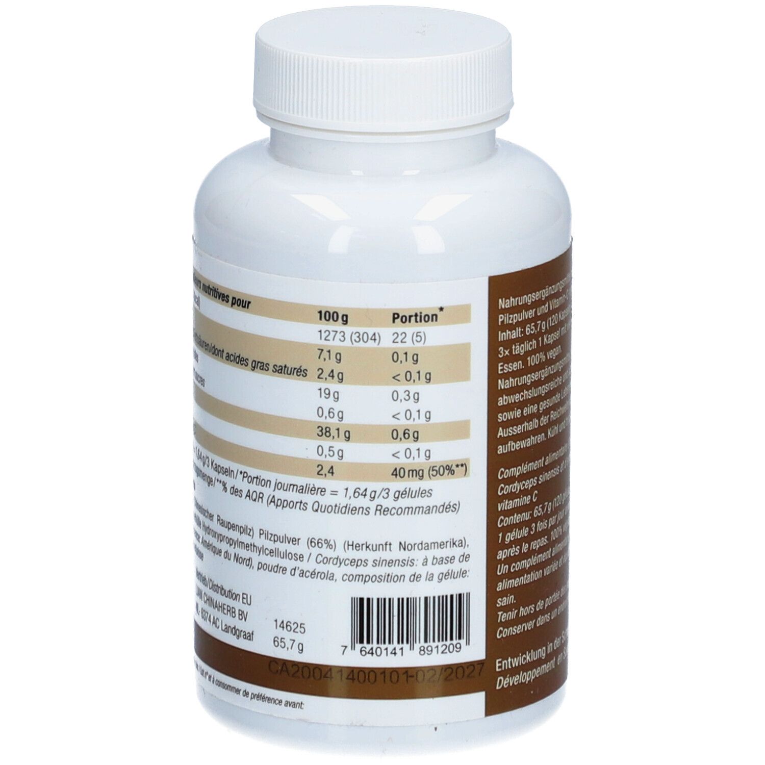 LianGu Cordyceps complément aux champignons avec vitamine C