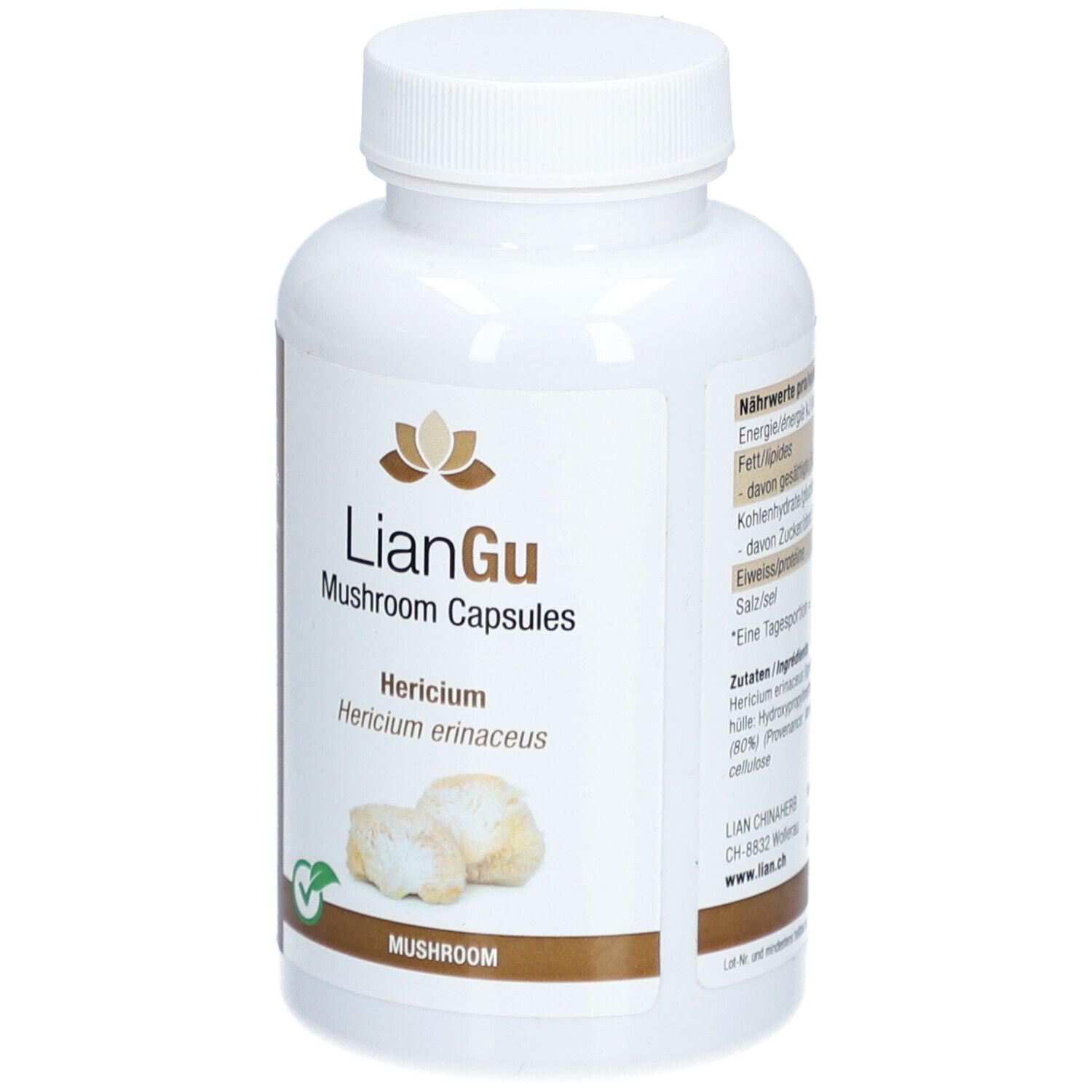 LianGu Hericium complément aux champignons en gélules végétales