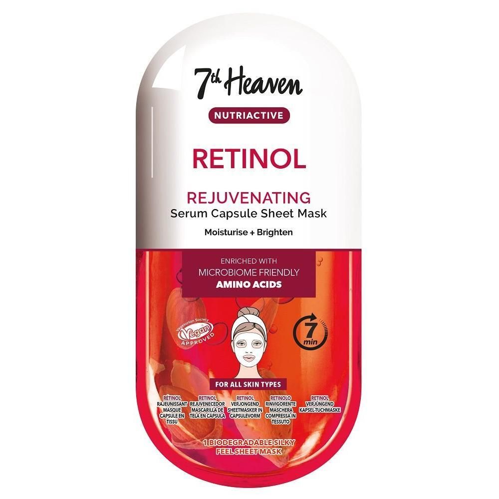 7th Heaven Retinol Rejuvenating Serum Capsule Sheet Mask. Hydrate et illumine.