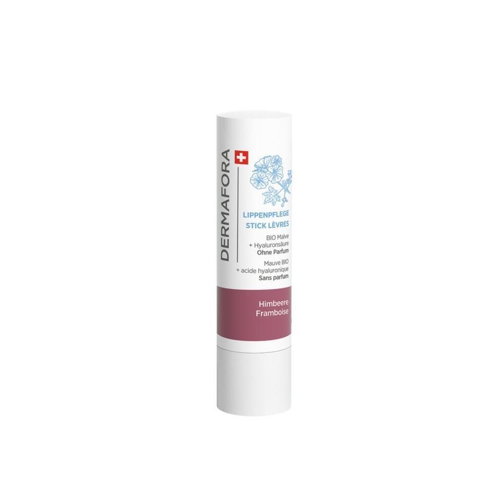 DERMAFORA Stick Lèvres Framboise. Stick blanc avec bande rouge et inscription framboise.