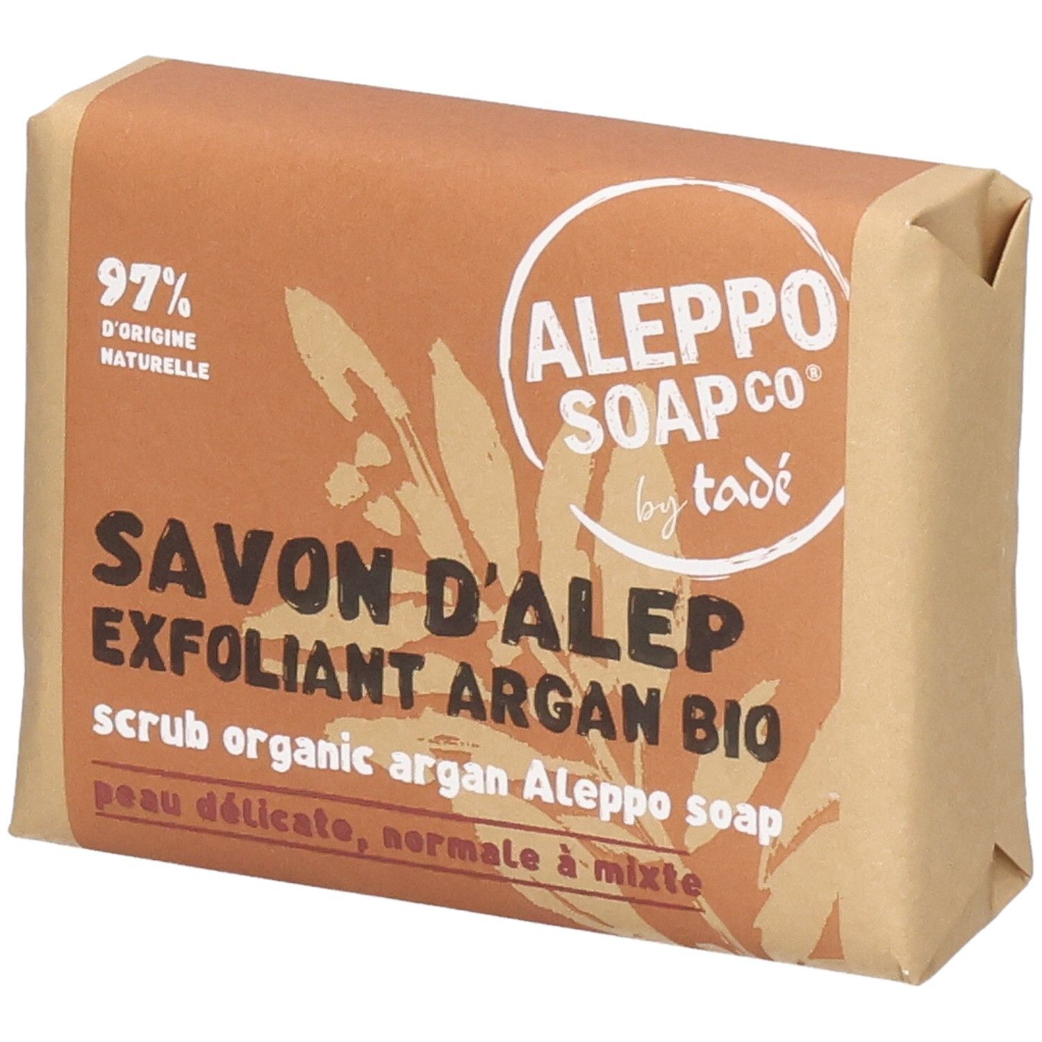 Savon d'Alep, 100g, exfoliant, argan bio.