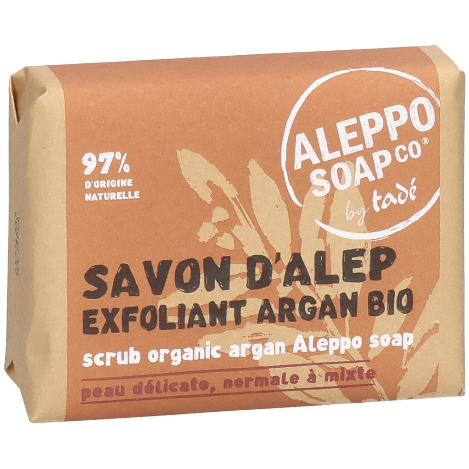Savon d'Alep, 100g, exfoliant, argan bio.