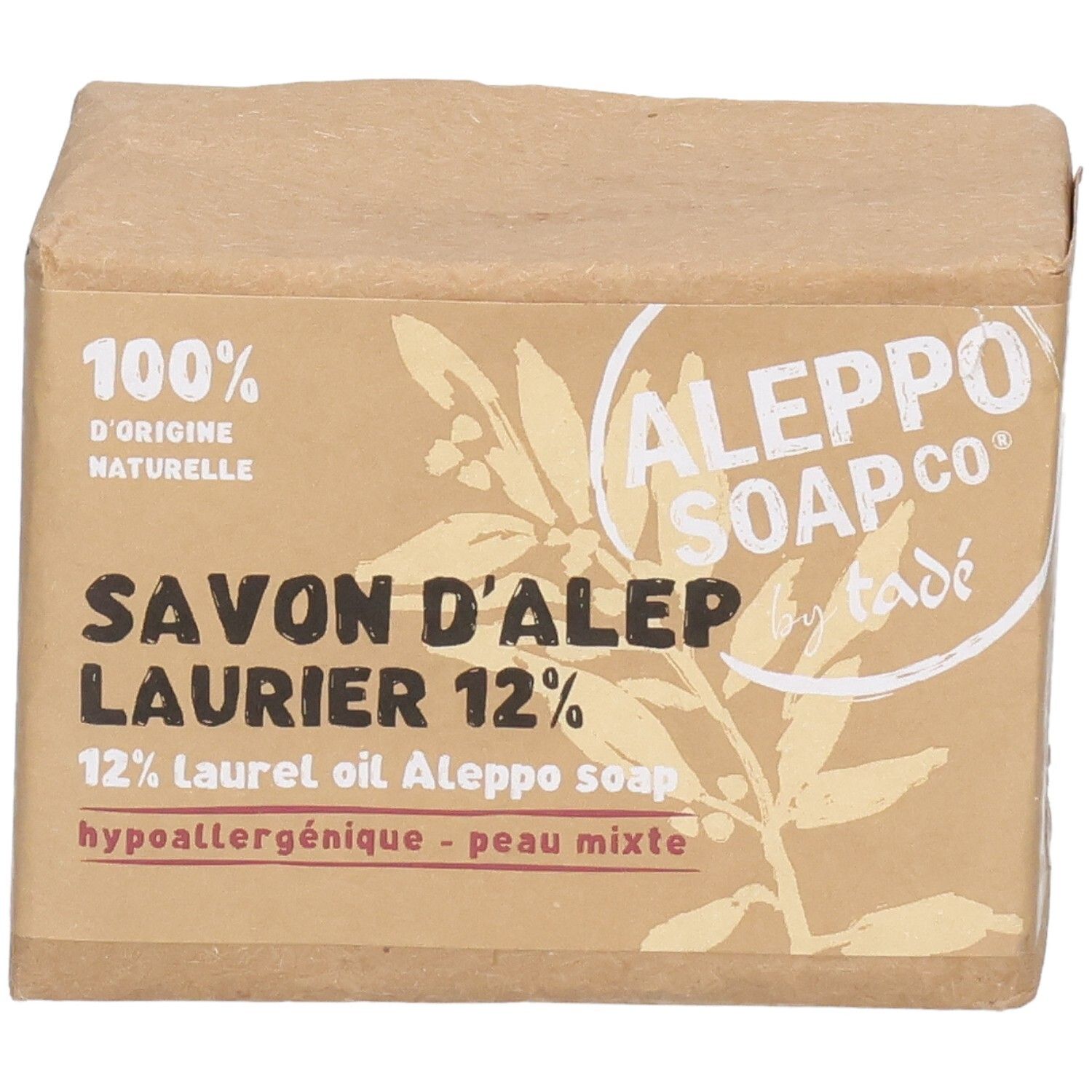 Savon d'Alep 12% huile de laurier, 100% origine naturelle, hypoallergénique.