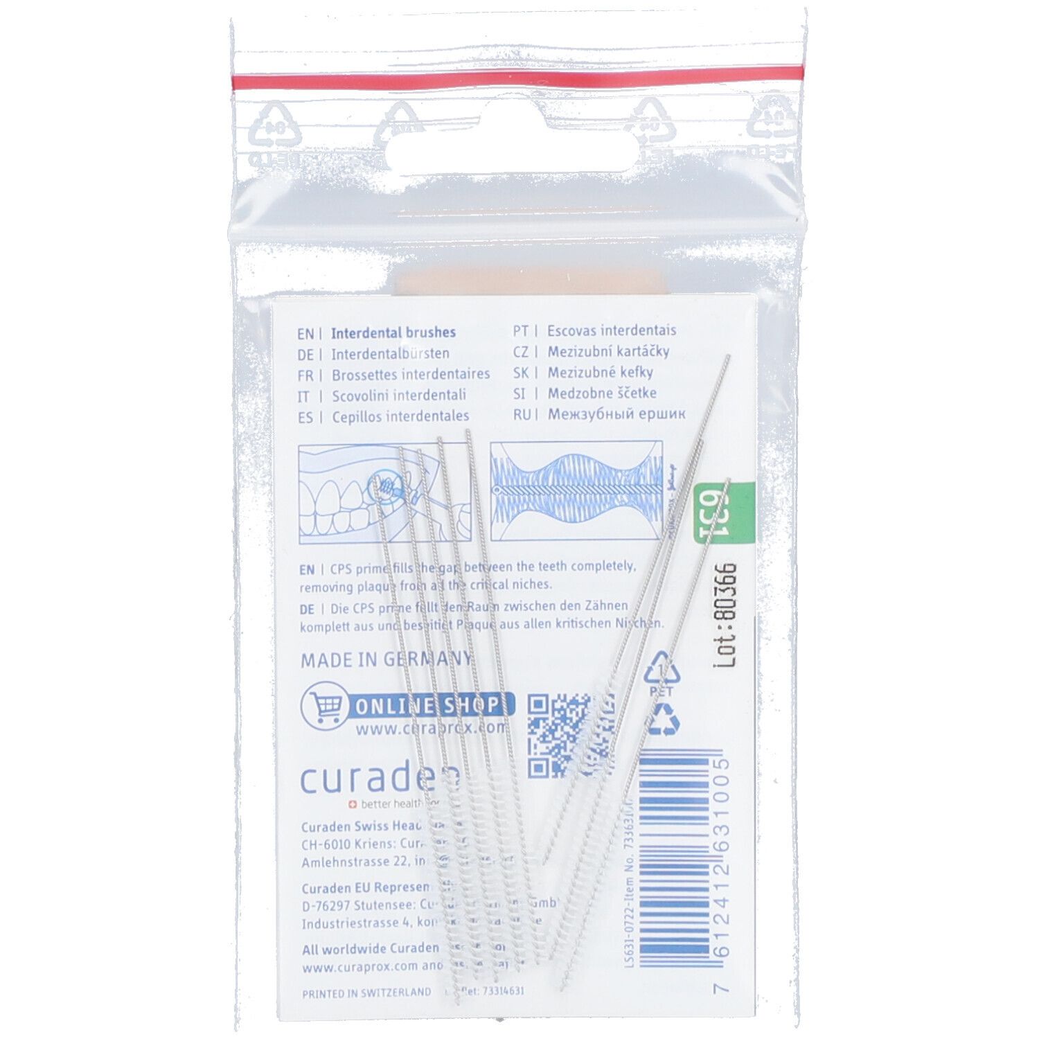 Curaprox Brossettes interdentaires LS 631 1.1-2.9 mm