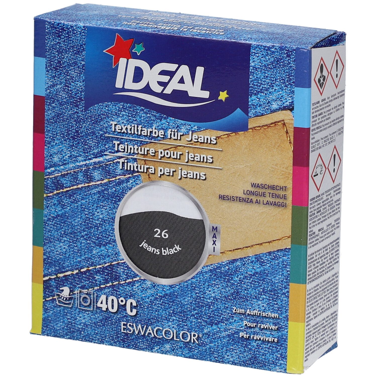 IDEAL Teinture pour jeans, couleur 26 Jeans Black, format Maxi.