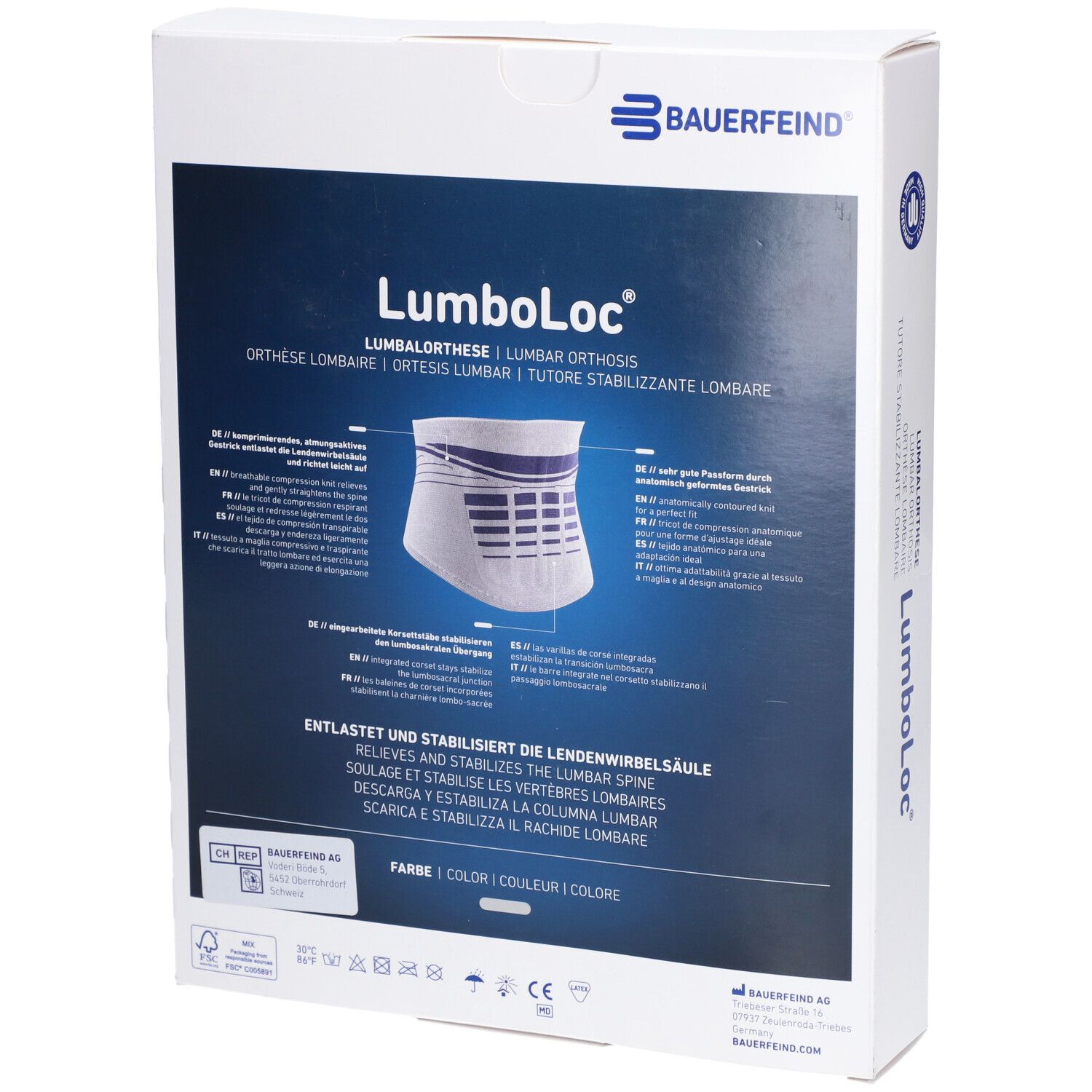 BAUERFEIND® Lumboloc® Orthèse lombaire taille 6 titane