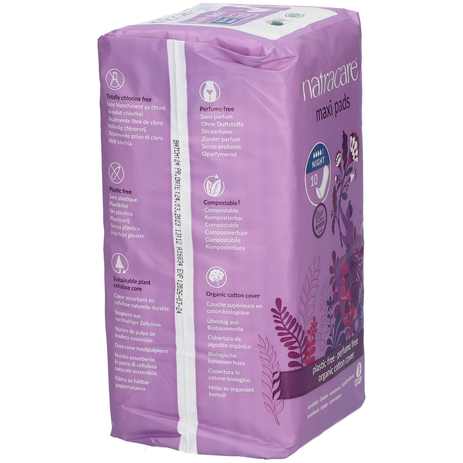 NATRACARE Maxi pads, Serviette hygiènique Nuit