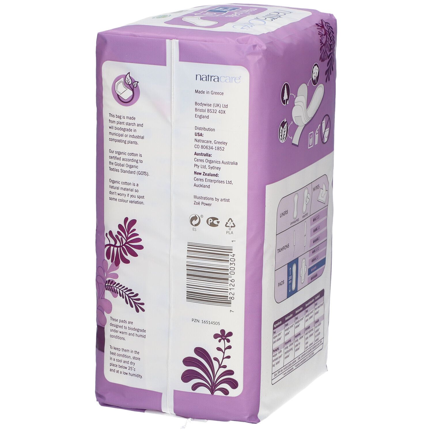 NATRACARE Maxi pads, Serviette hygiènique Nuit