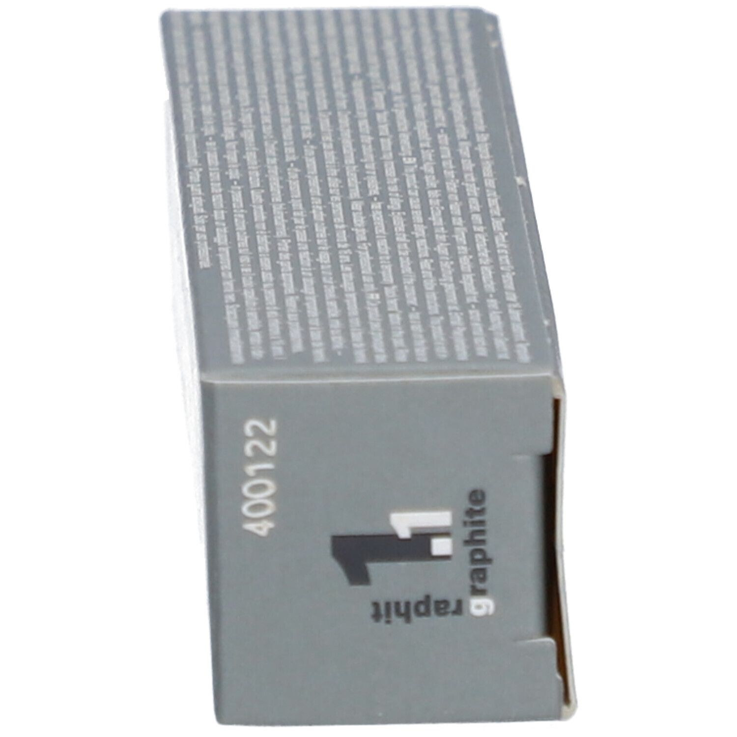 Boîte grise. Inscription : 1.1 graphite, numéro de produit.