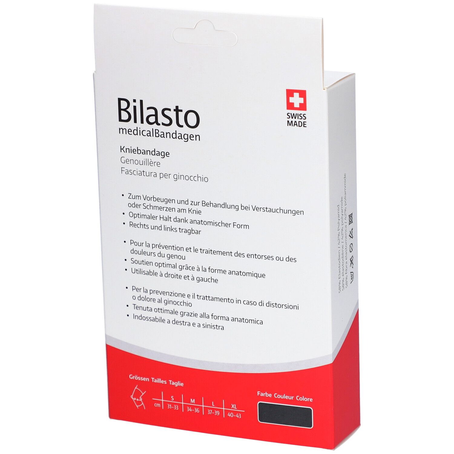BILASTO Genouillère Noir M