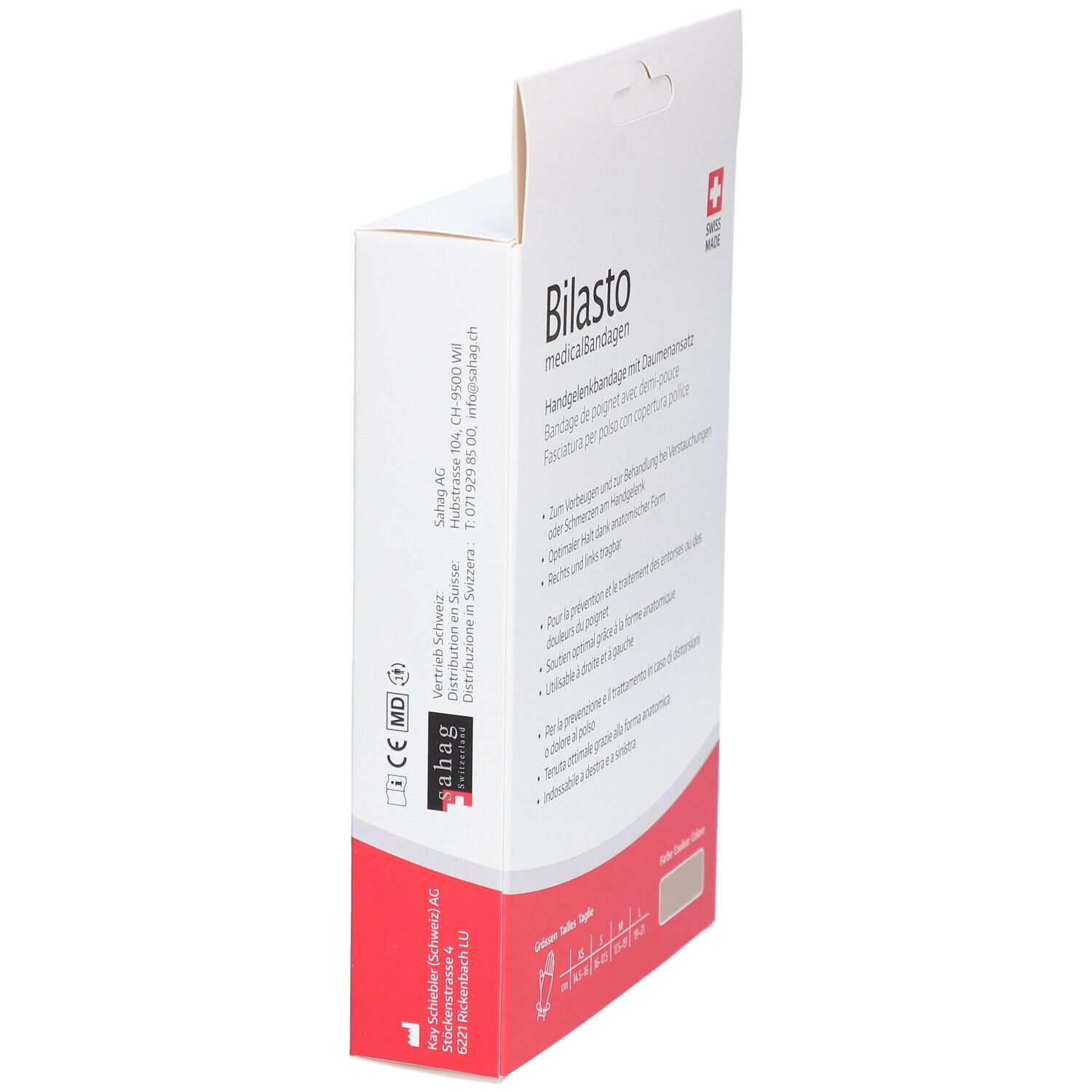 BILASTO Bandage de Poignet avec Demi-Pouce Beige M
