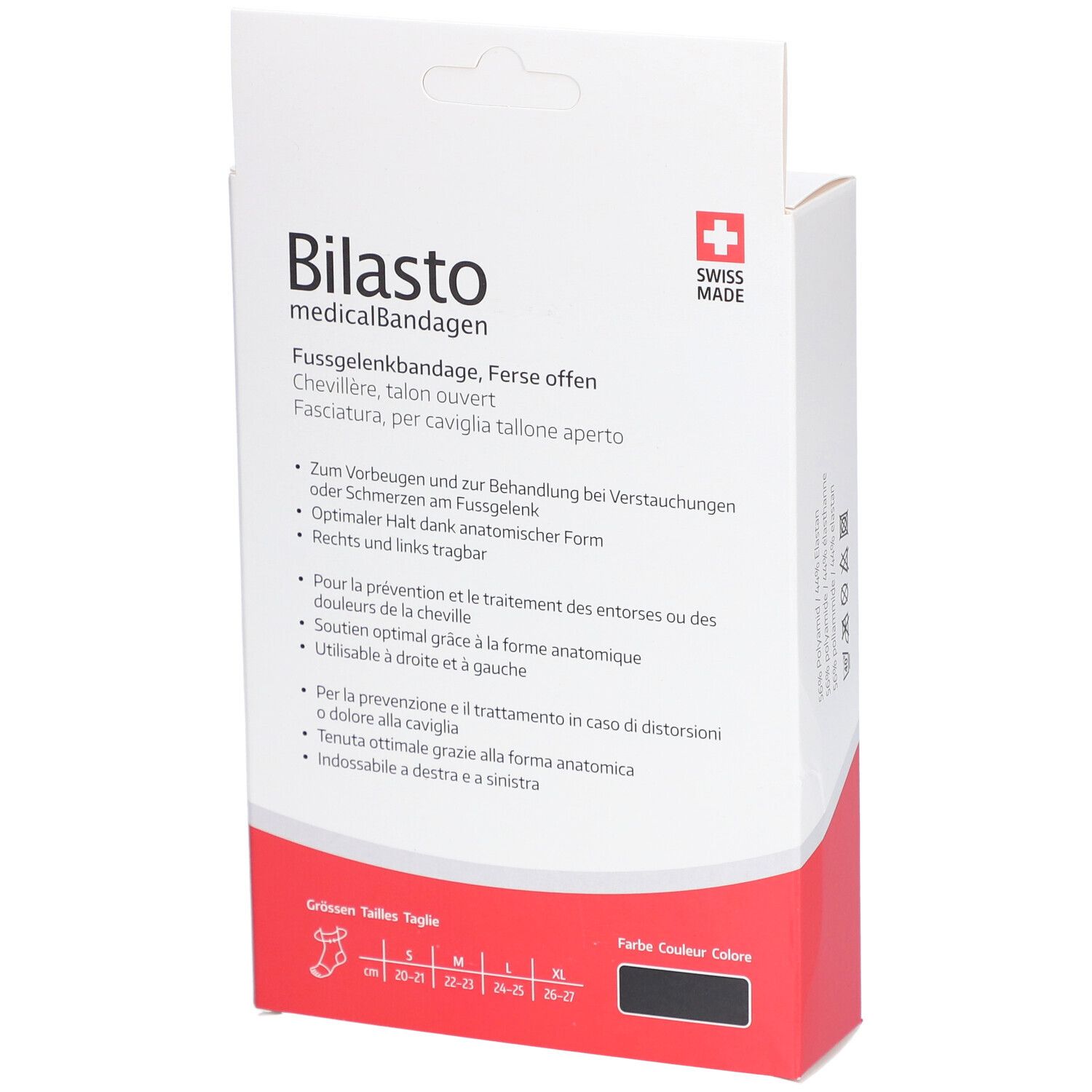 BILASTO Chevillère Talon Ouvert Noir M