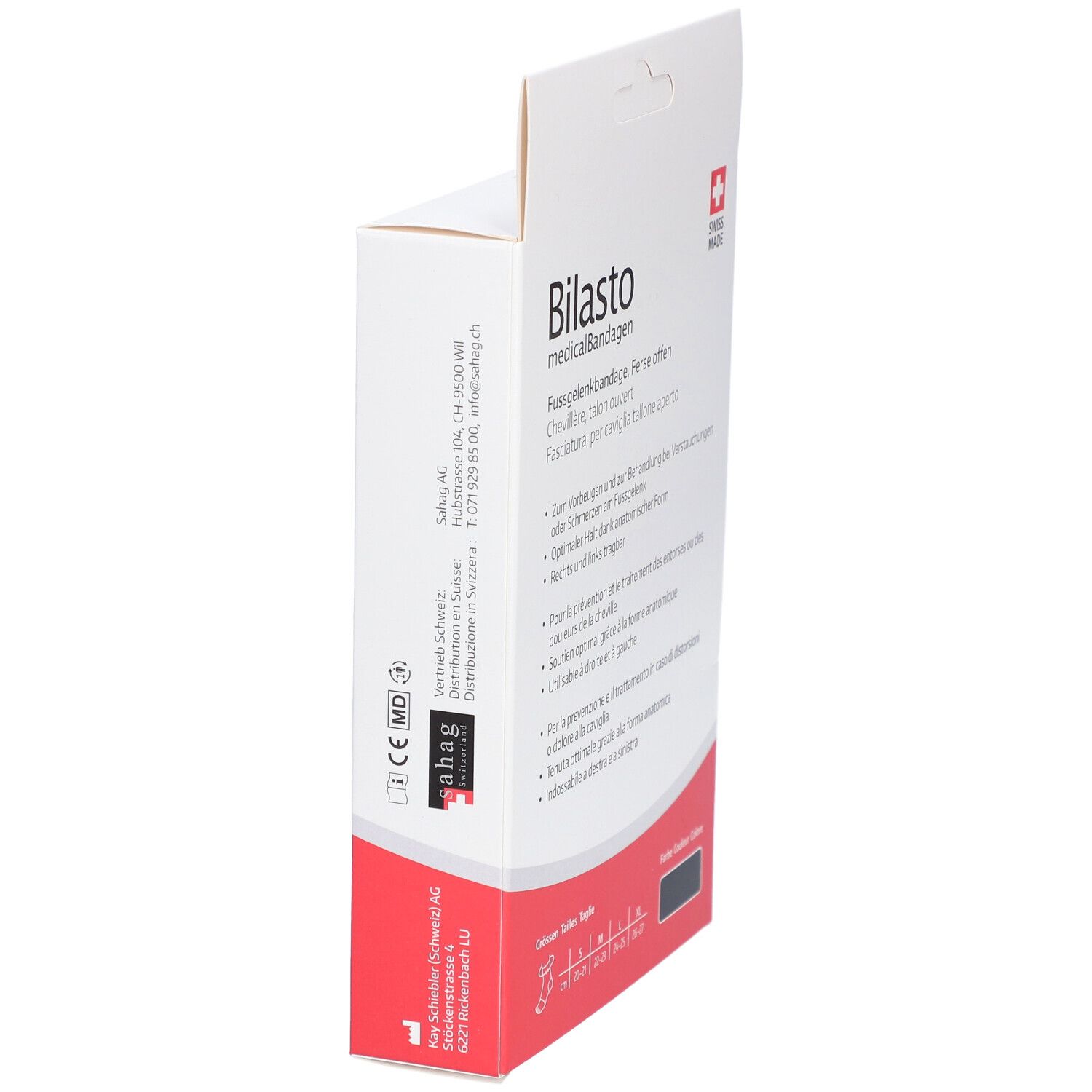 BILASTO Chevillère Talon Ouvert Noir M
