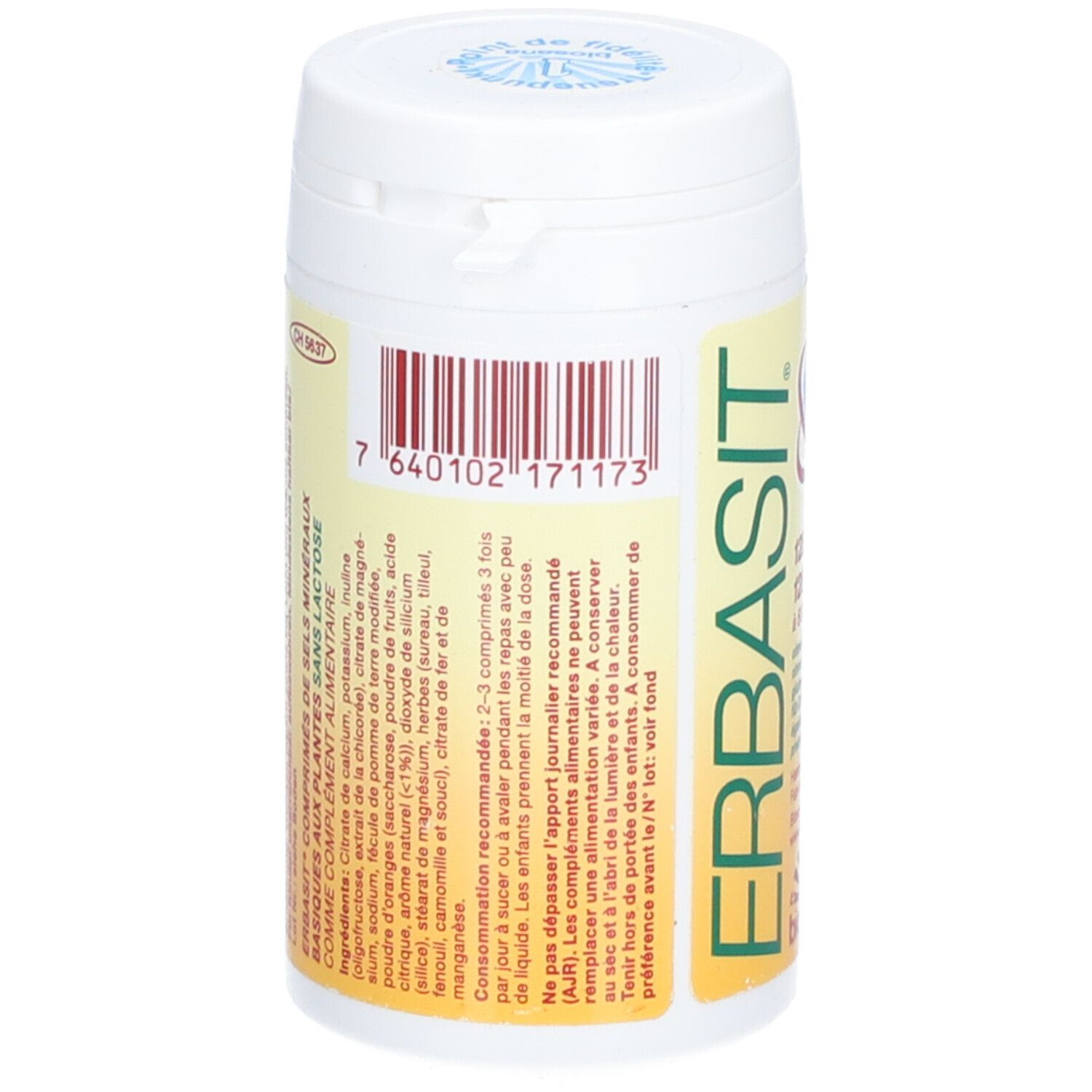 ERBASIT® Composé de sels minéraux basiques aux plantes sans lactose