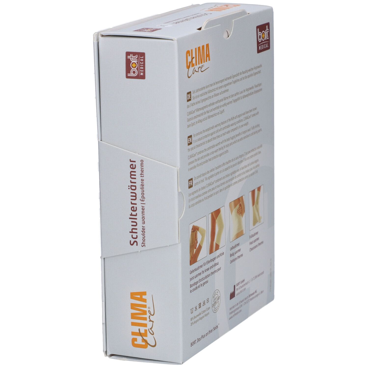 Emballage CLIMACare® pour épaule. Produit beige. Marque BORT MEDICAL.