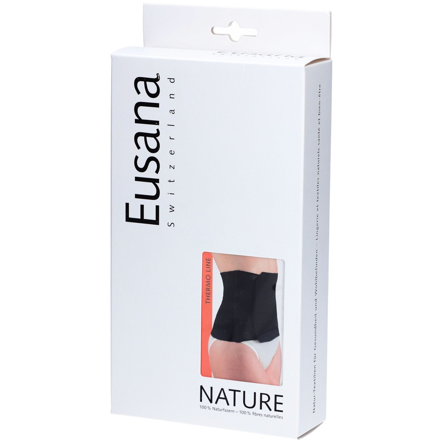 EUSANA Ceinture rénale noire en laine mérinos avec fermeture Velcro