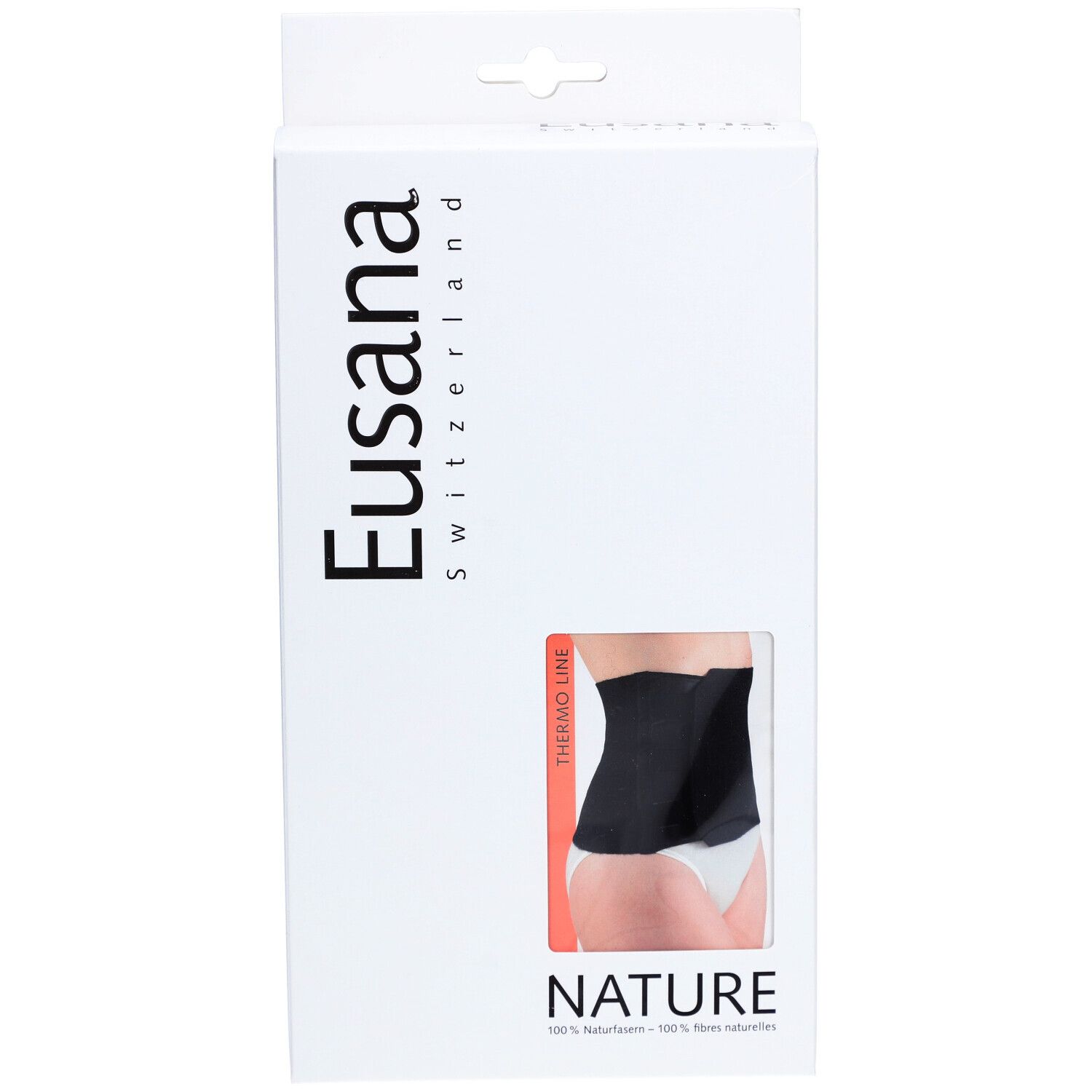 EUSANA Ceinture rénale noire en laine mérinos avec fermeture Velcro