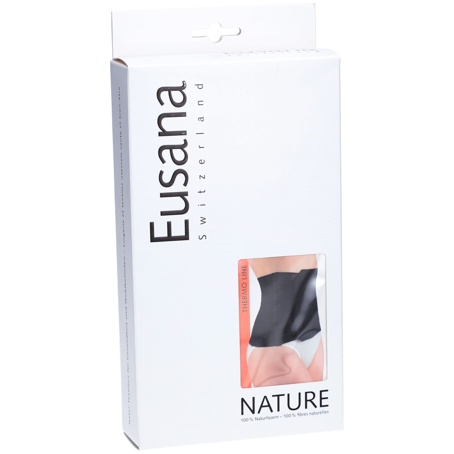 EUSANA Ceinture rénale noire en laine mérinos avec fermeture Velcro