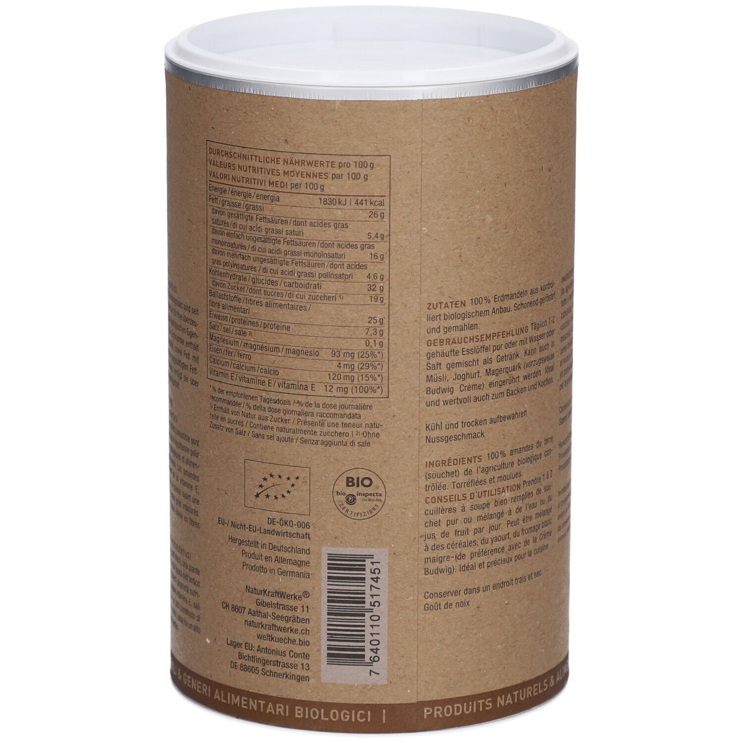 NATURKRAFTWERKE Amandes de terre grillées & moulues bio
