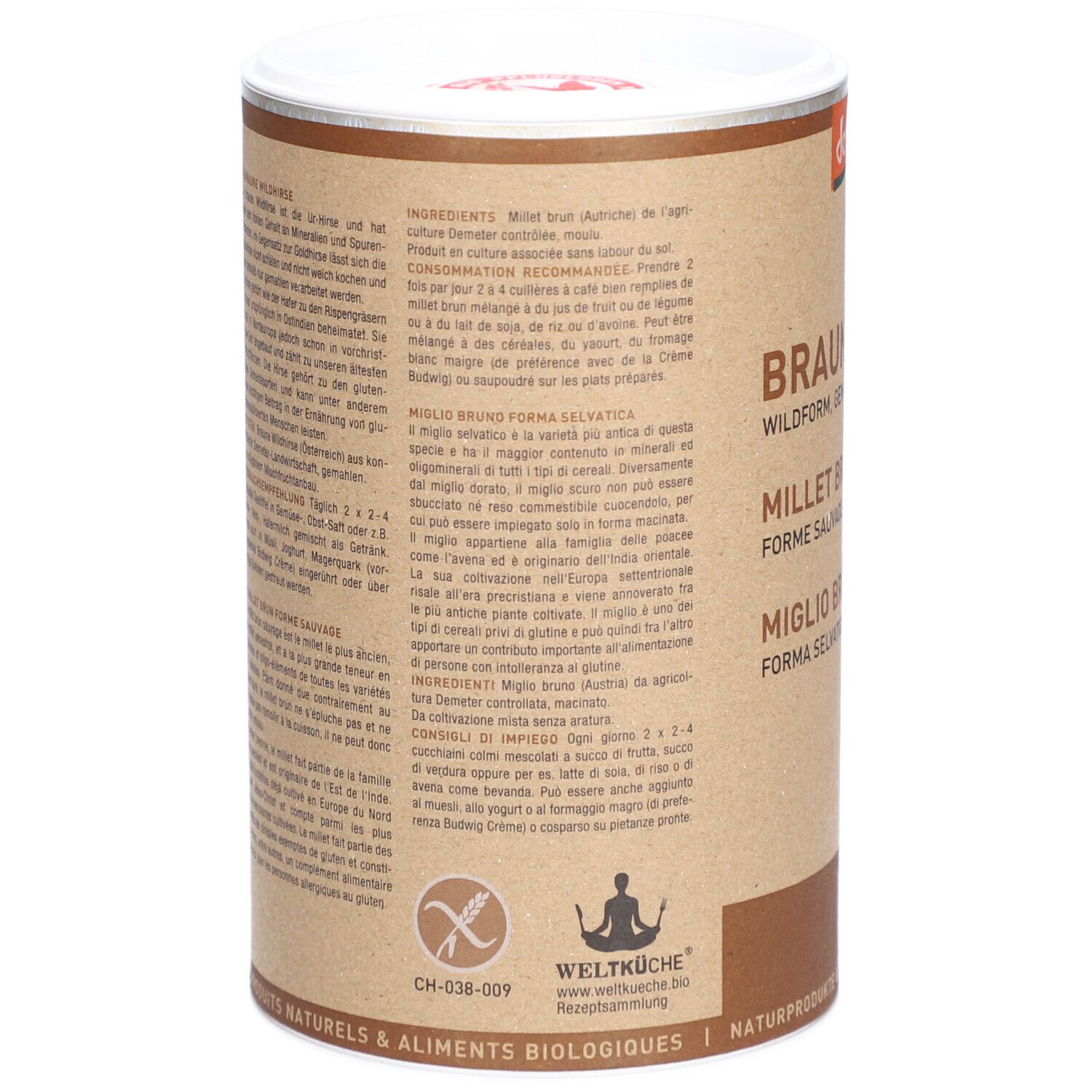 NATURKRAFTWERKE Millet Brun, forme sauvage, moulu