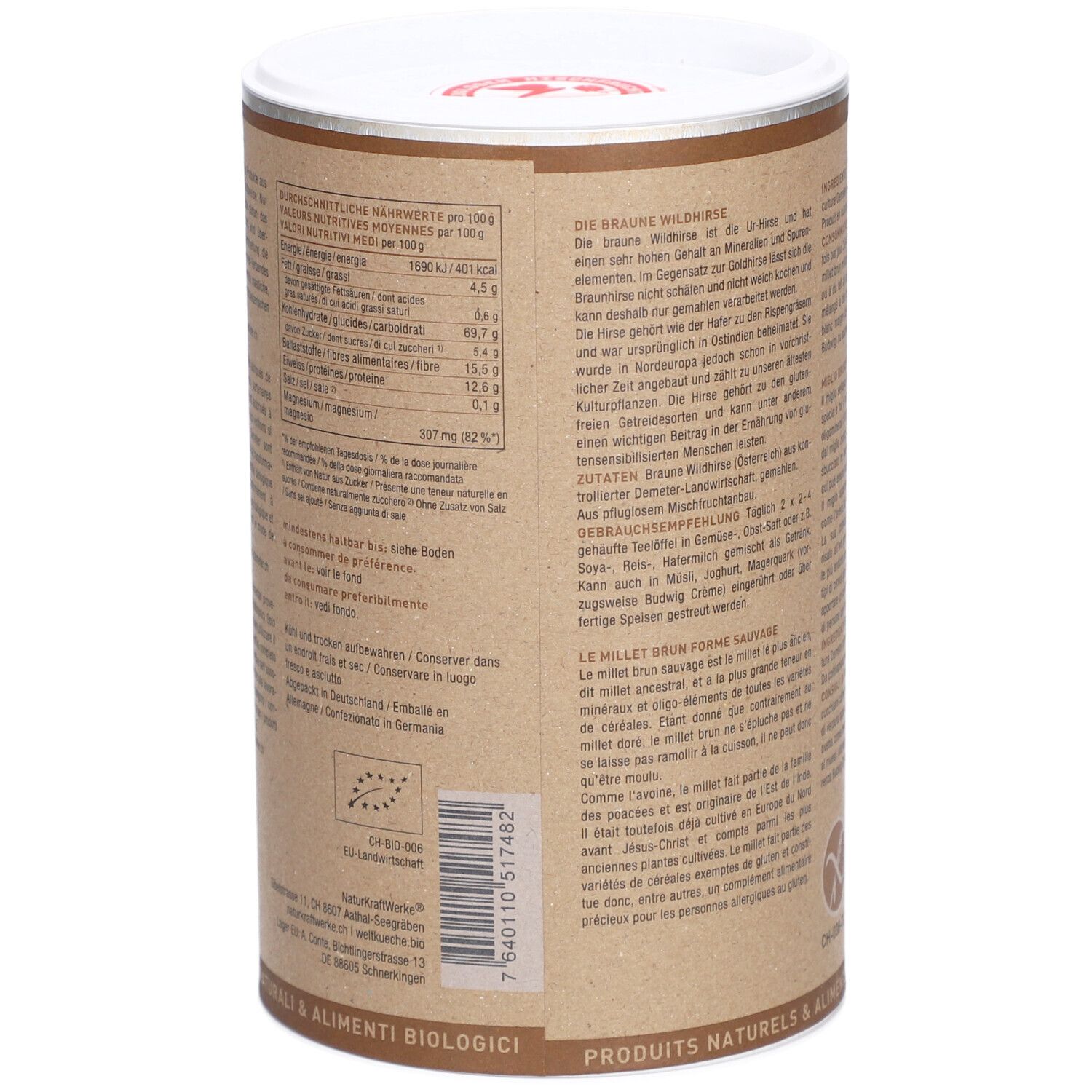 NATURKRAFTWERKE Millet Brun, forme sauvage, moulu