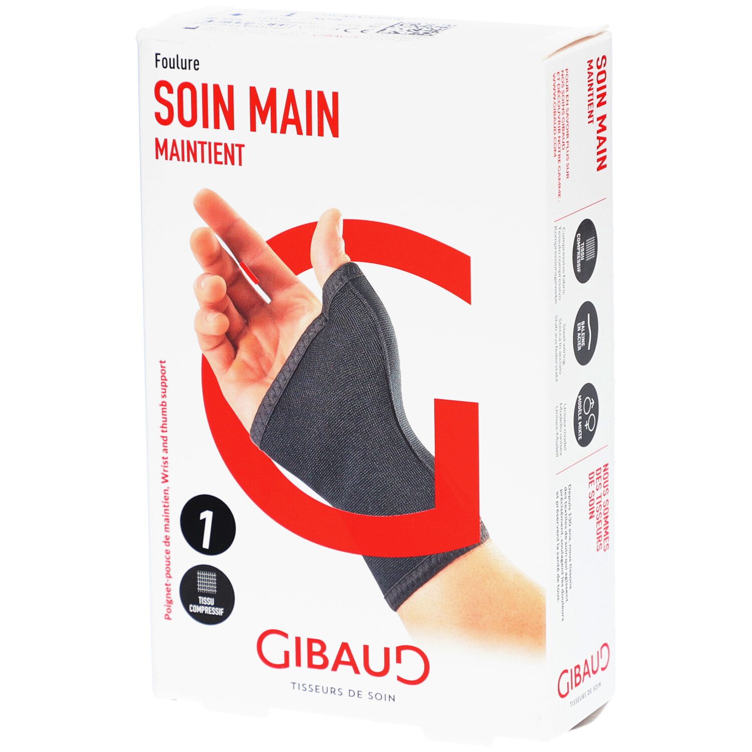 GIBAUD Soin Main Orhtèse de Maintient Taille 1