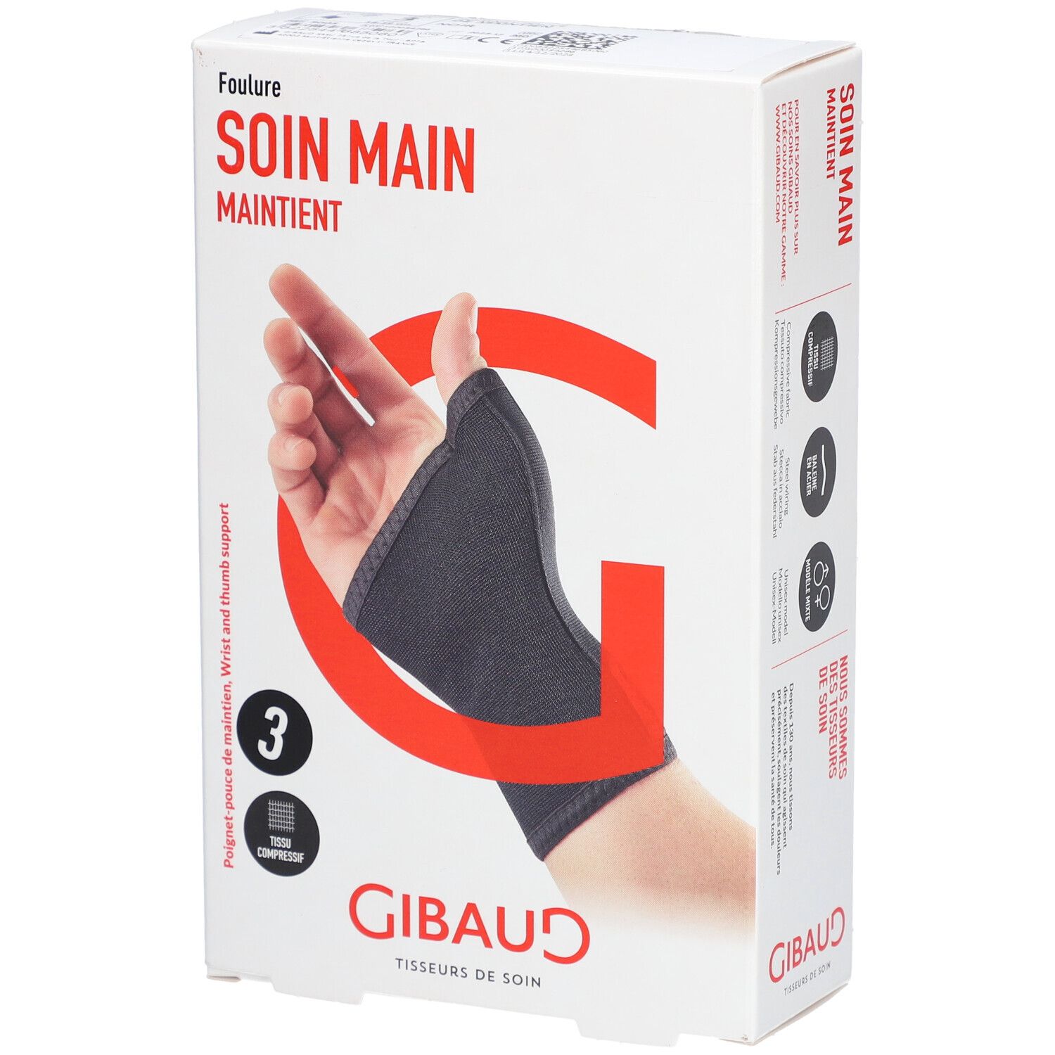 GIBAUD Soin Main Orhtèse de Maintient Taille 3
