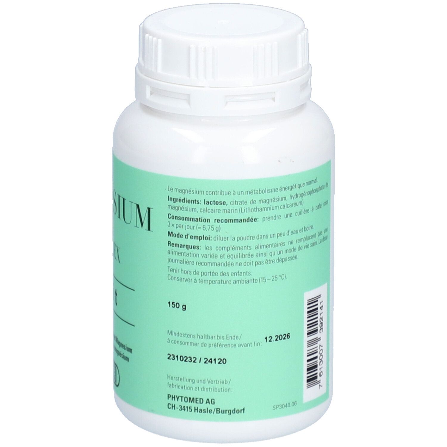Phytomed Magnesium Complex complément en poudre pour le métabolisme énergétique