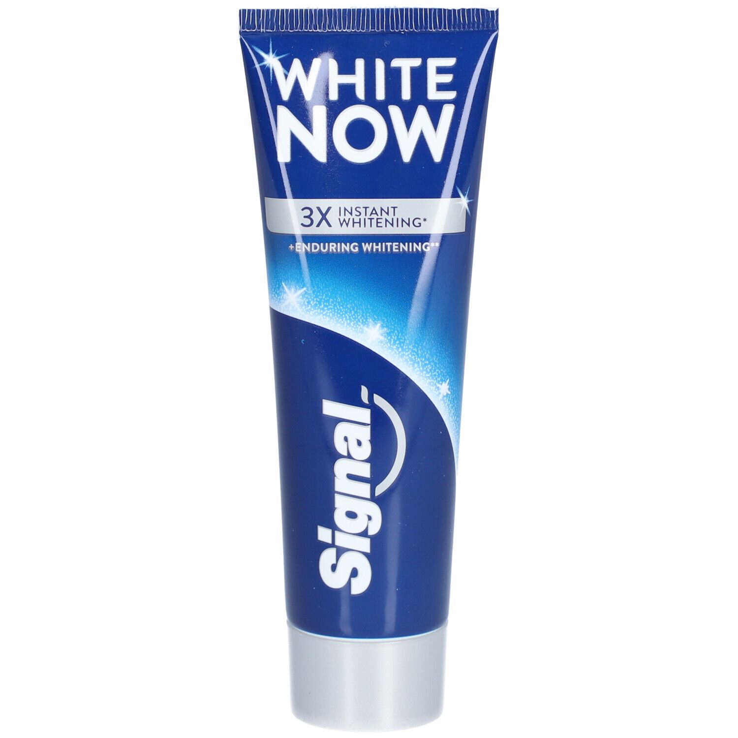 Tube de dentifrice Signal White Now avec effet blanchissant.