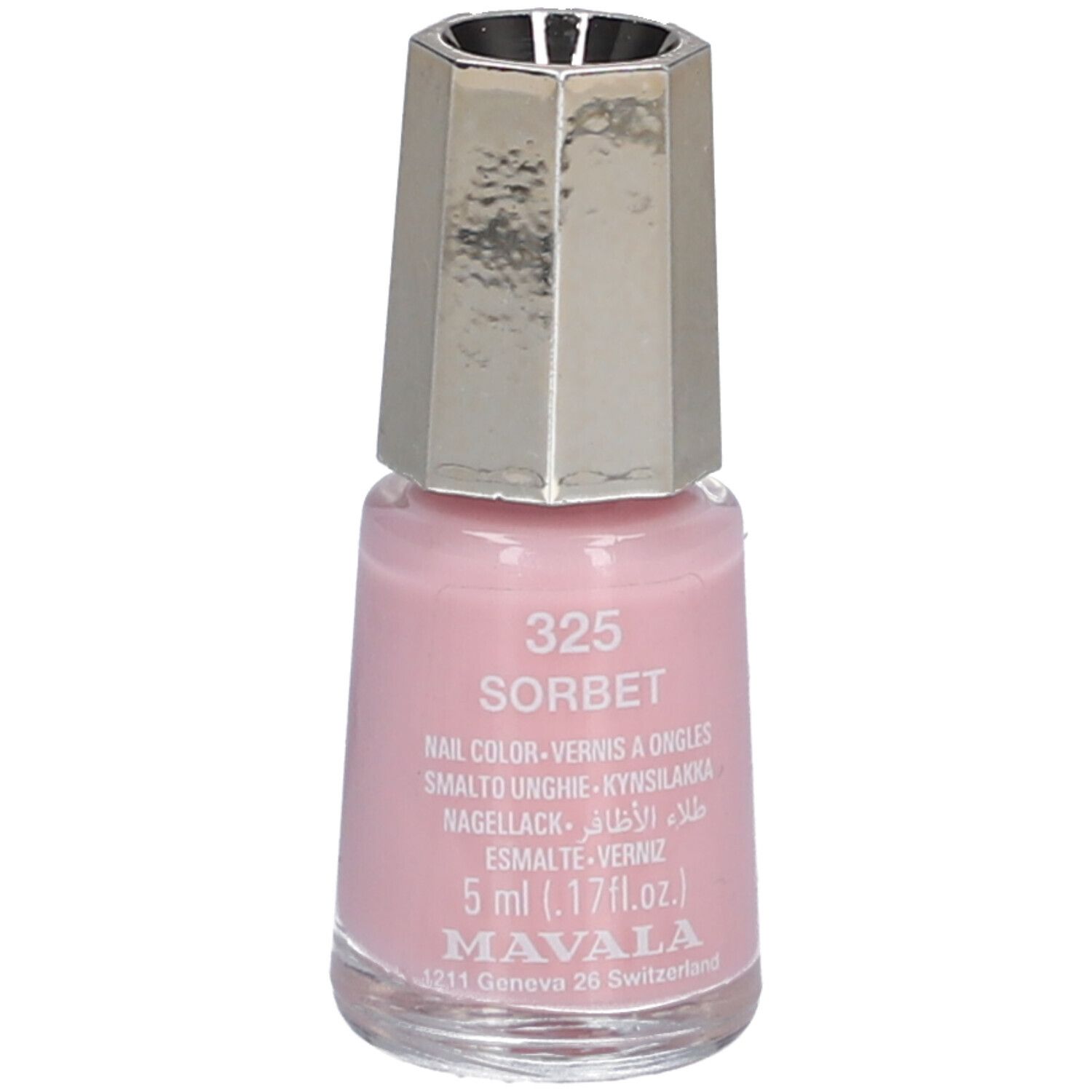 Vernis à ongles Mavala 325 Sorbet, 5 ml, rose pâle.