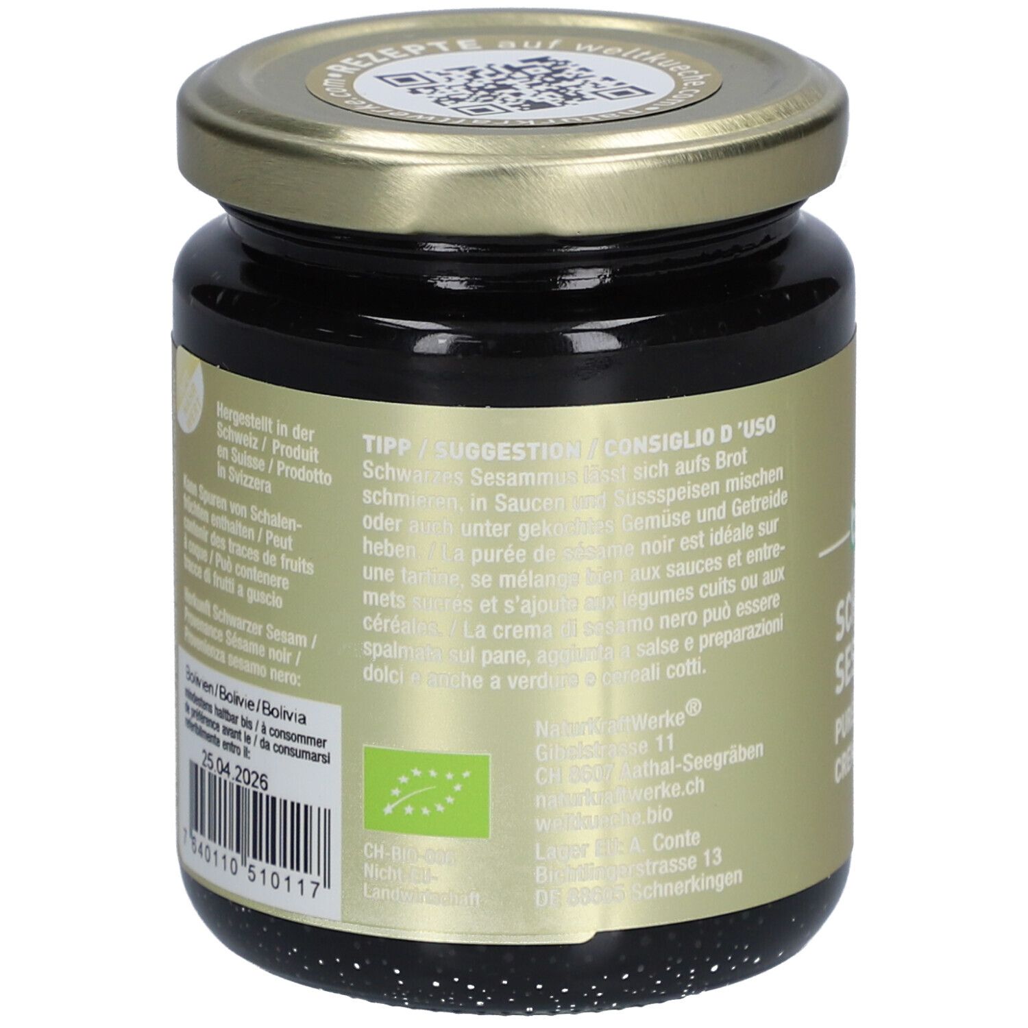 NATURKRAFTWERKE Purée de sésame noir bio