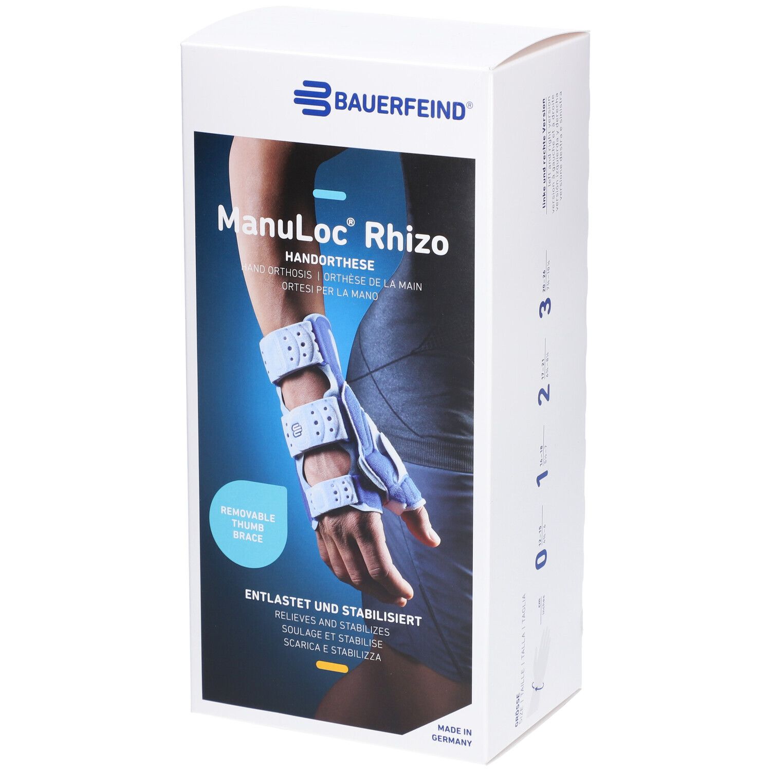 BAUERFEIND Manuloc® Rhizo Orthèse poignet-pouce stabilisatrice taille 1 droite