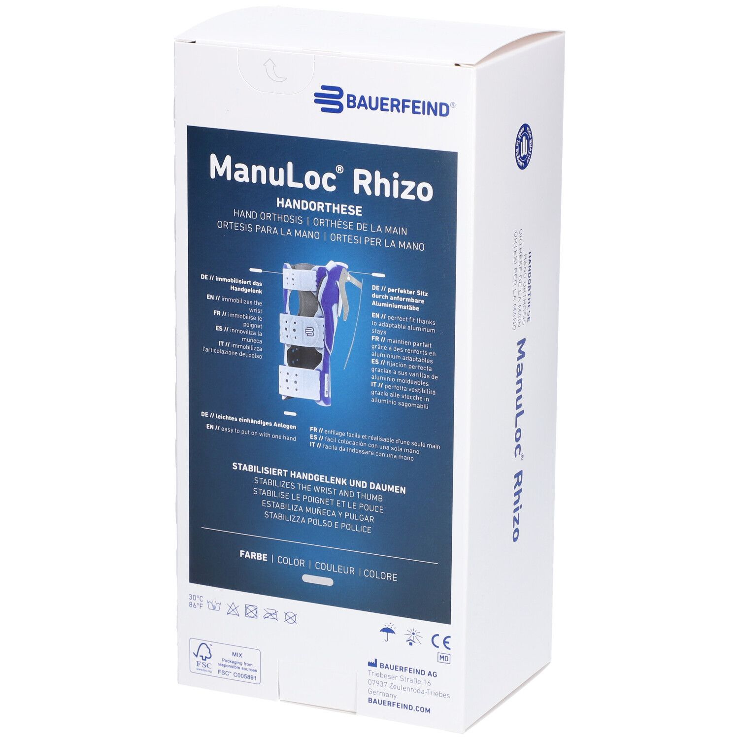 BAUERFEIND Manuloc® Rhizo Orthèse poignet-pouce stabilisatrice taille 1 droite