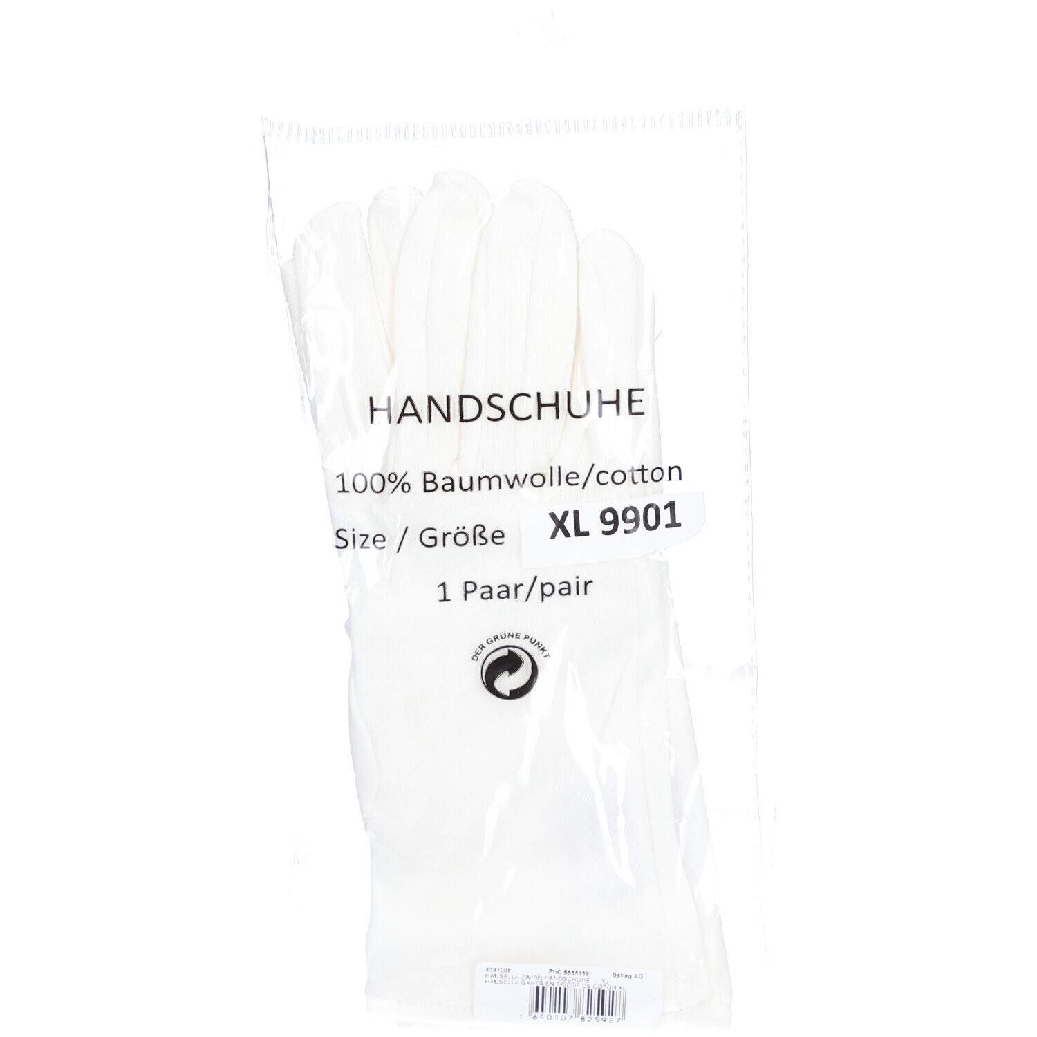 Hausella Gants en coton blanc taille XL