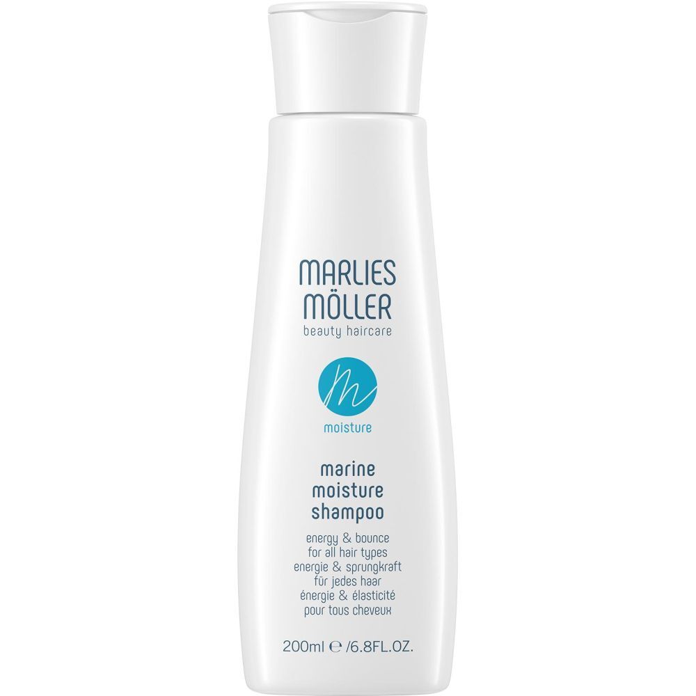Bouteille blanche Marlies Möller Marine Moisture Shampoo, 200ml.