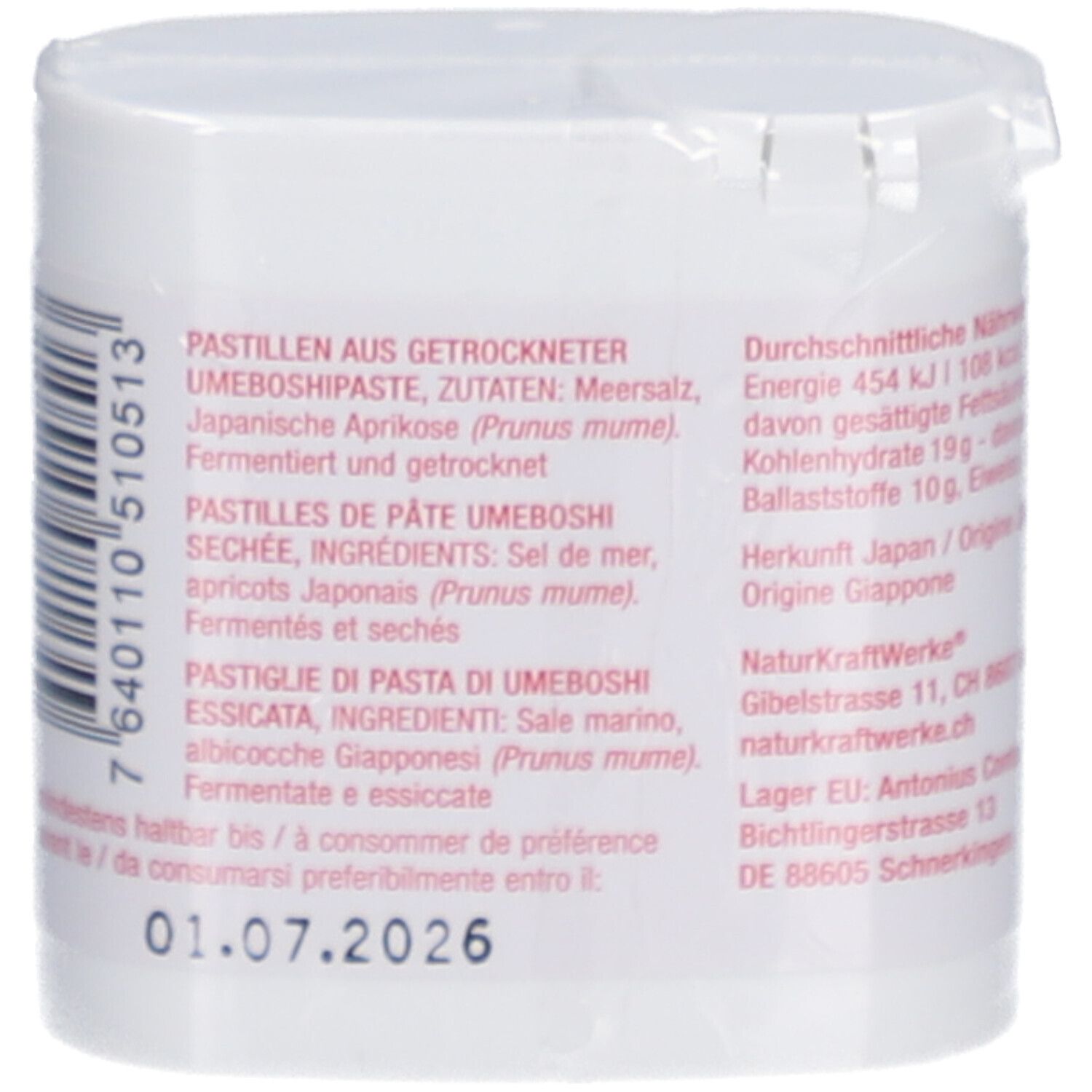 NATURKRAFTWERKE Pastilles d'abricots salés "Umeboshi"