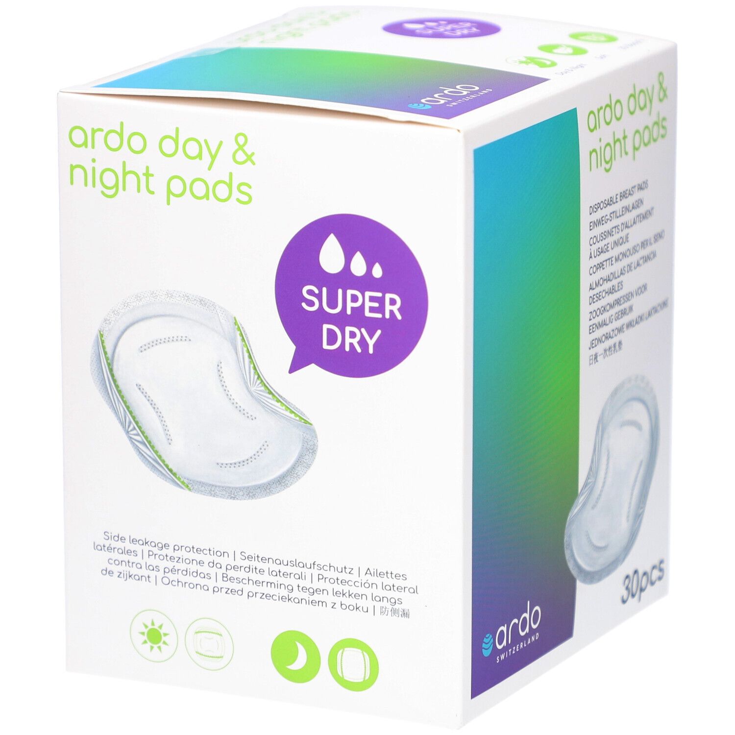 Boîte Ardo serviettes jour & nuit, 30 pièces. Technologie Super Dry.