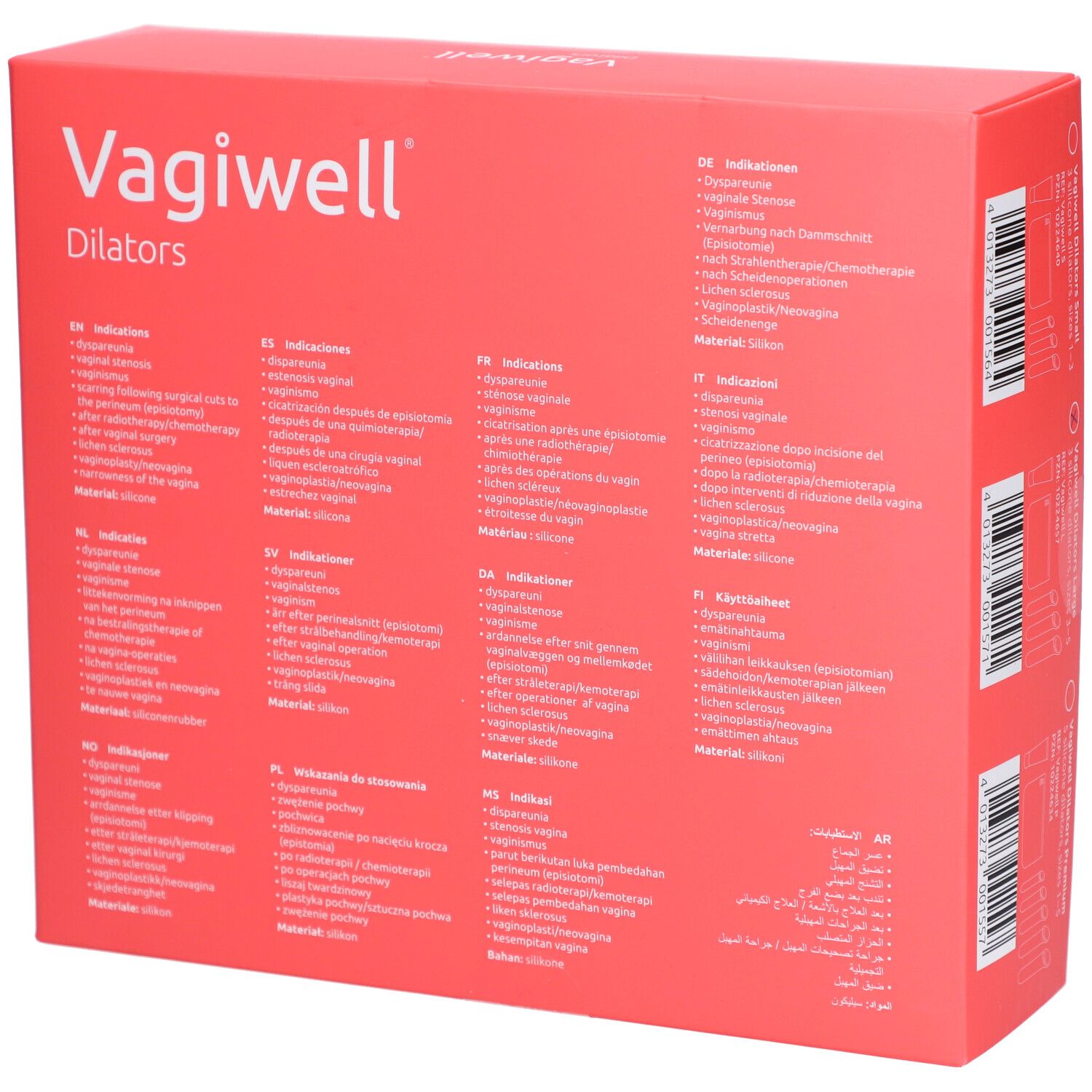 Vagiwell Set de dilatateurs en silicone tailles 3 à 5