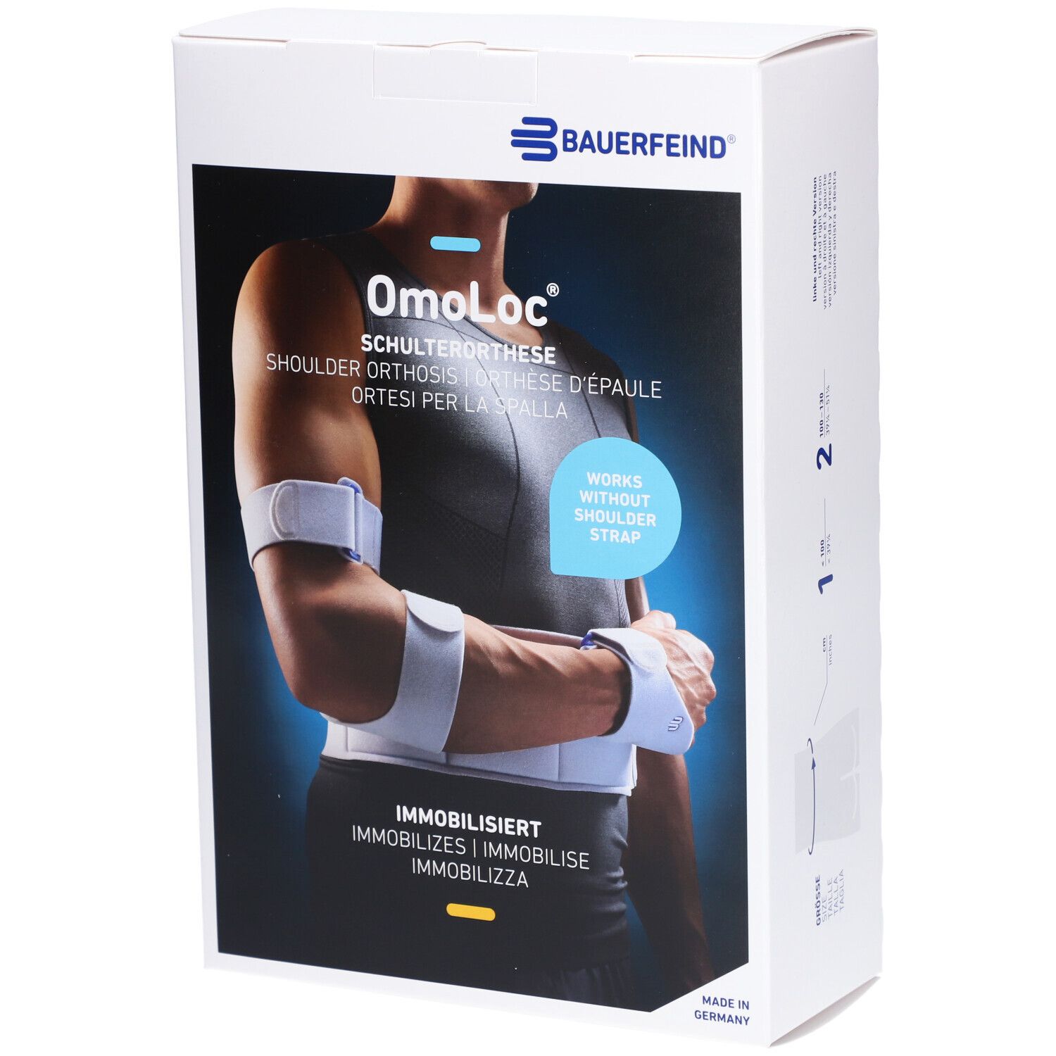 BAUERFEIND® Omoloc Orthèse d'immobilisation pour l'épaule Taille 1 droite titane