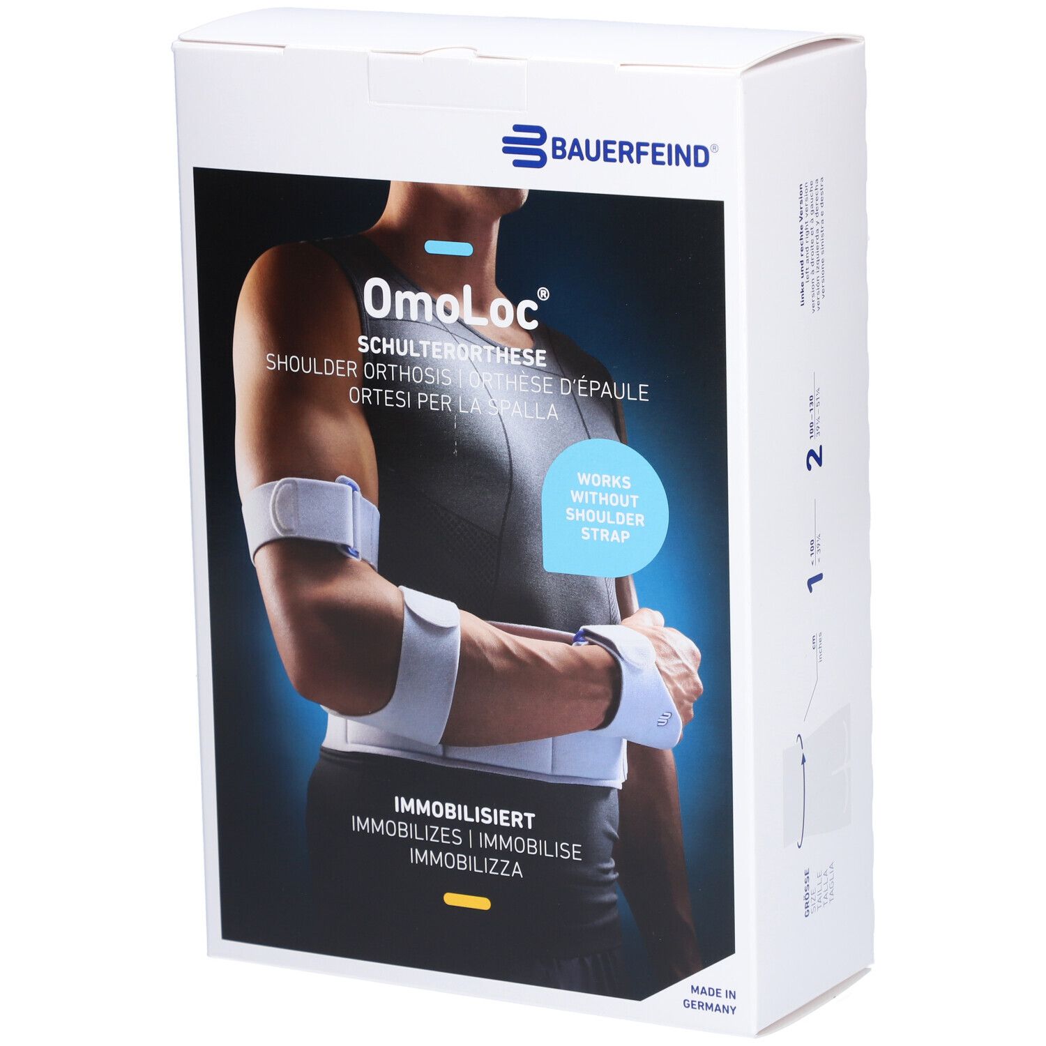 BAUERFEIND® Omoloc Orthèse d'immobilisation pour l'épaule Taille 2 gauche titane