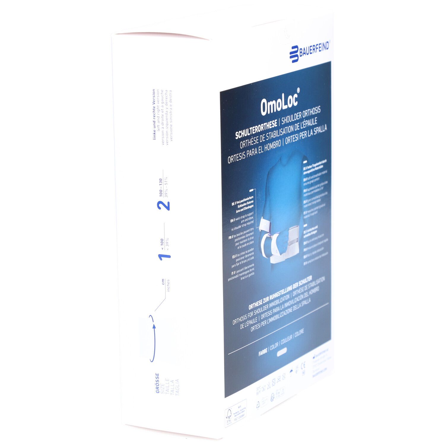 BAUERFEIND® Omoloc Orthèse d'immobilisation pour l'épaule Taille 2 gauche titane