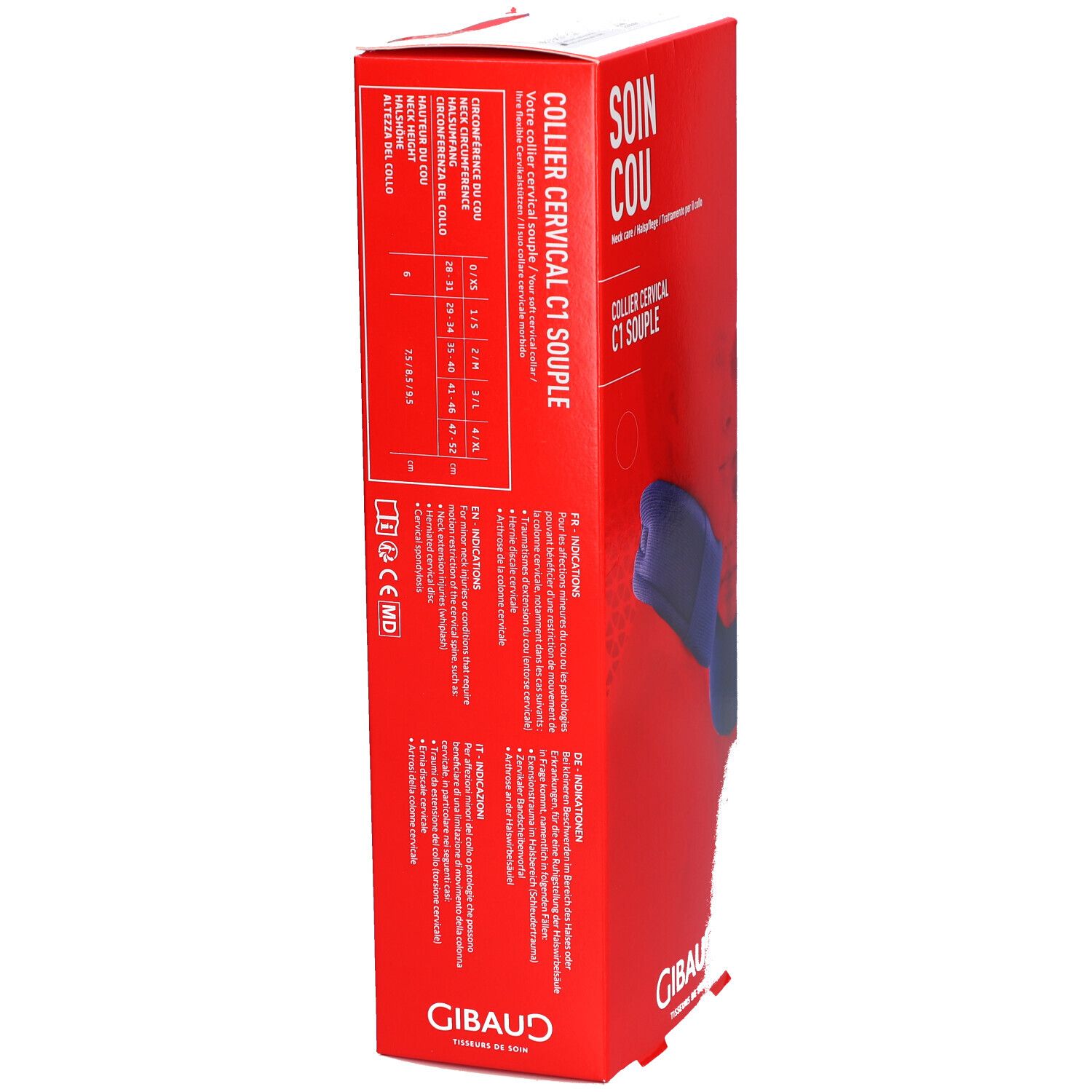 GIBAUD Collier cervical C1 souple Taille 2 35–40cm