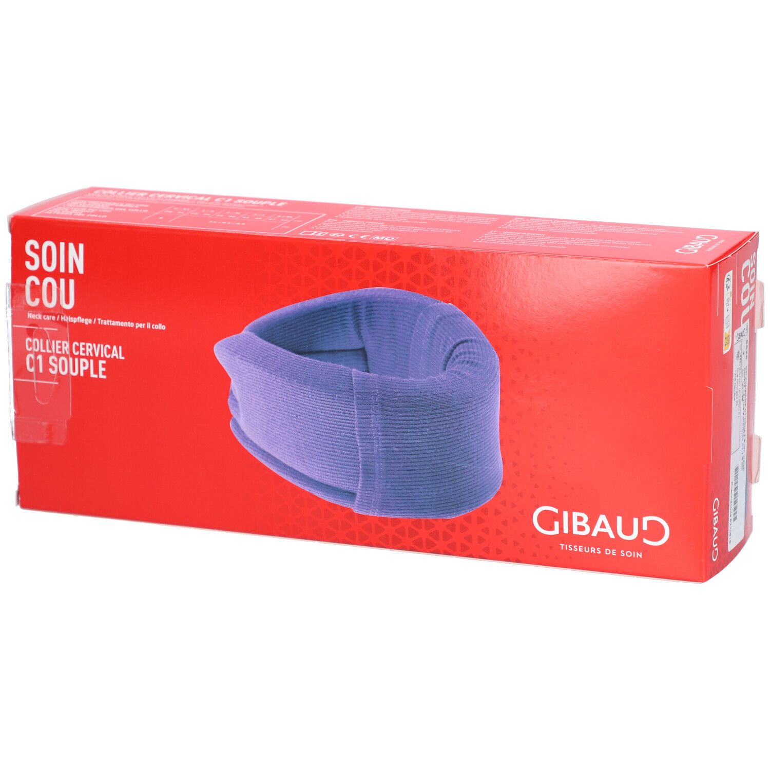 GIBAUD collier cervical C1 7,5 cm taille 3 souple 41–46 cm